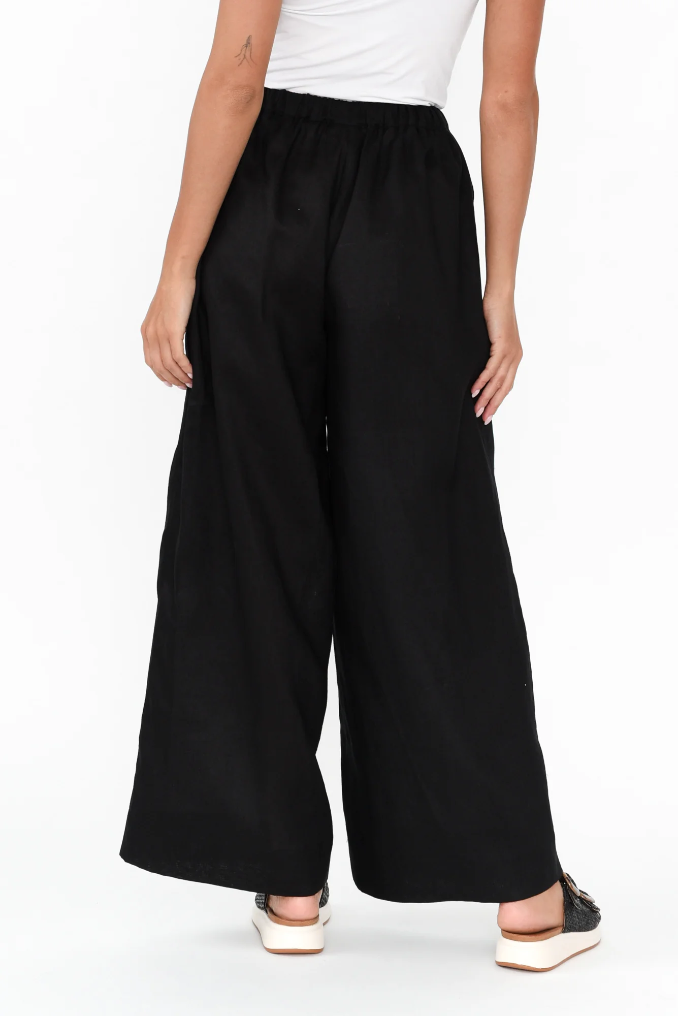 Jimmie Black Linen Tie Pants - Image 6