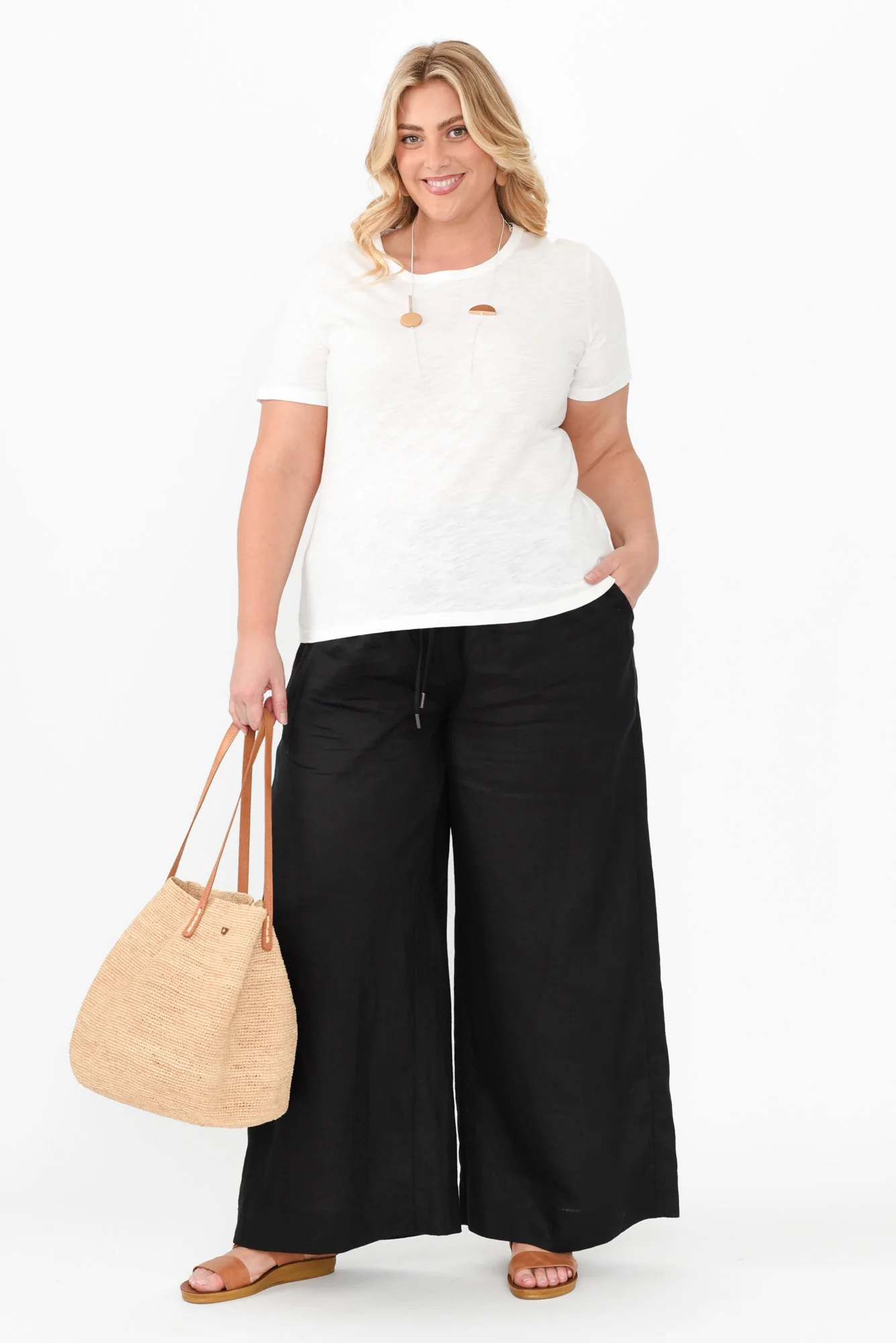 Jimmie Black Linen Tie Pants - Image 9