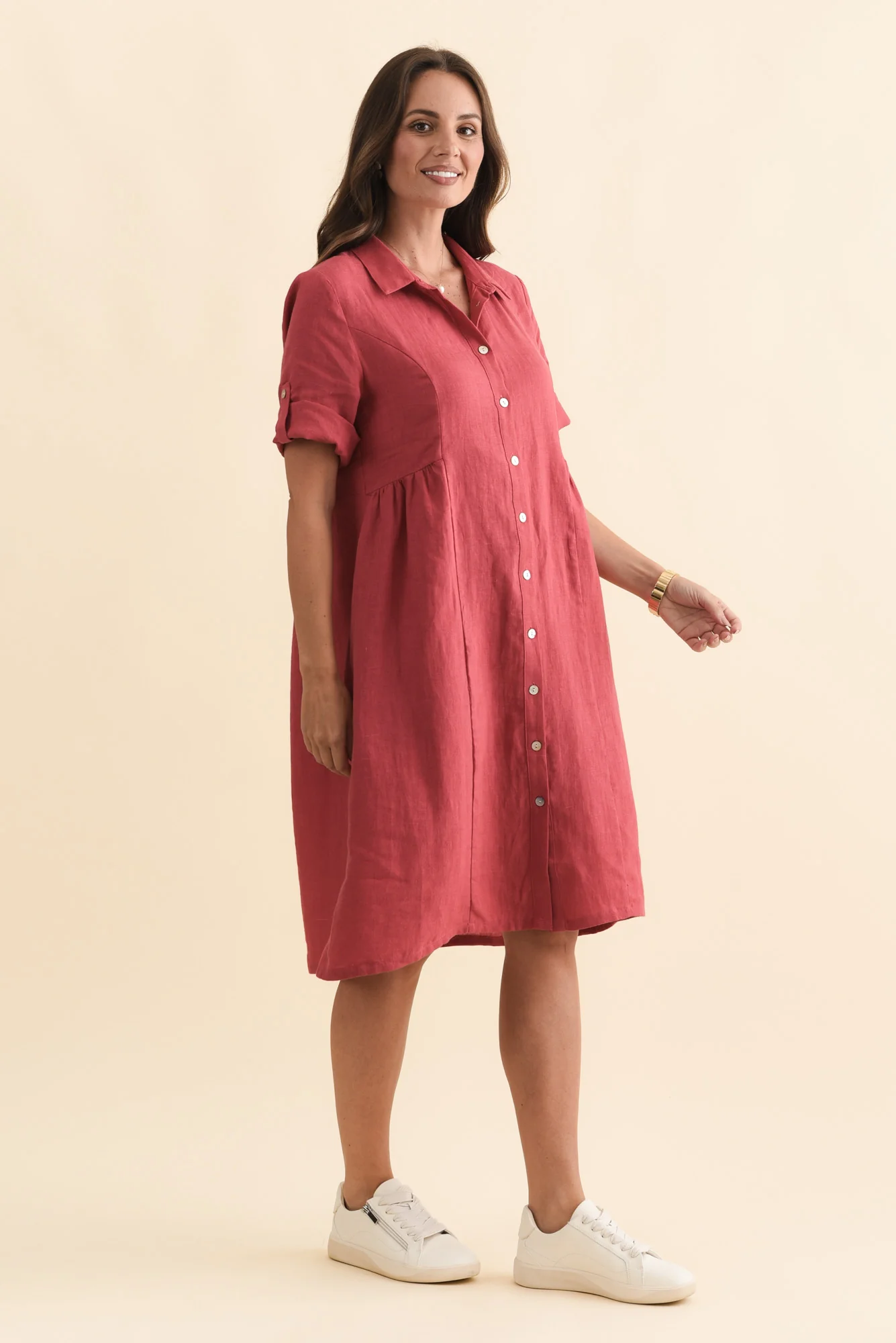 Katy Berry Linen Pocket Dress - Image 3