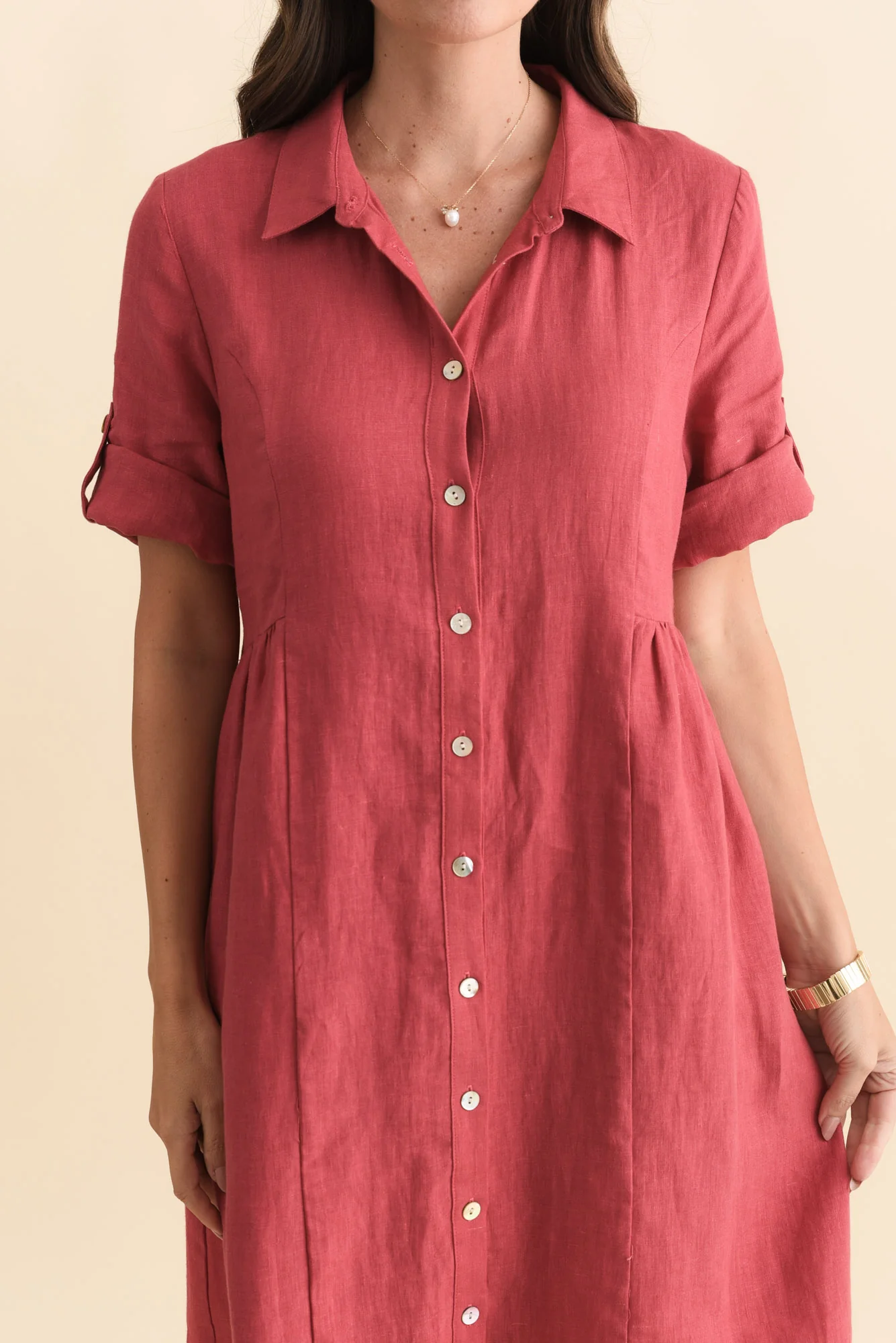 Katy Berry Linen Pocket Dress - Image 5