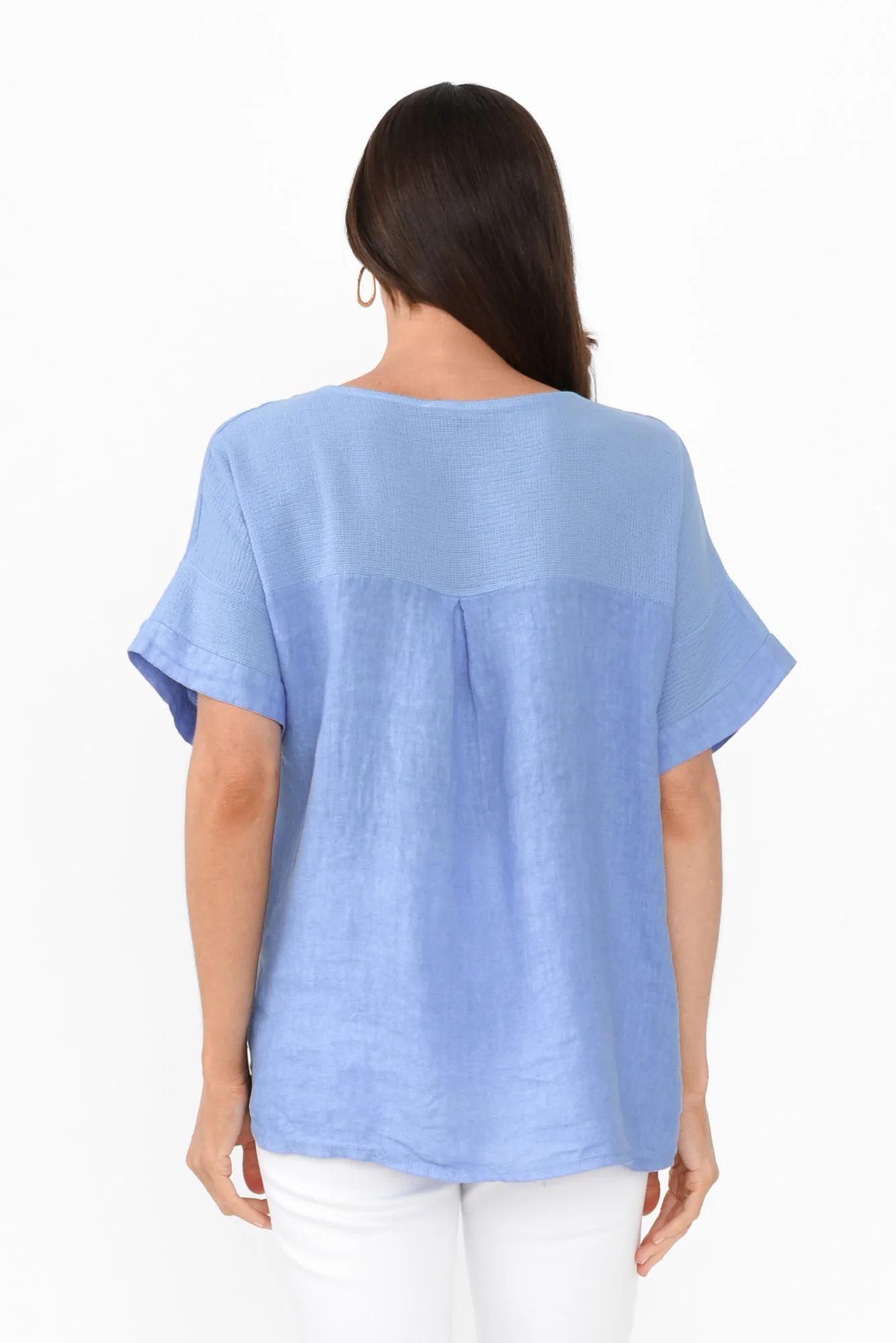 Kaya Blue Linen Top - Image 5