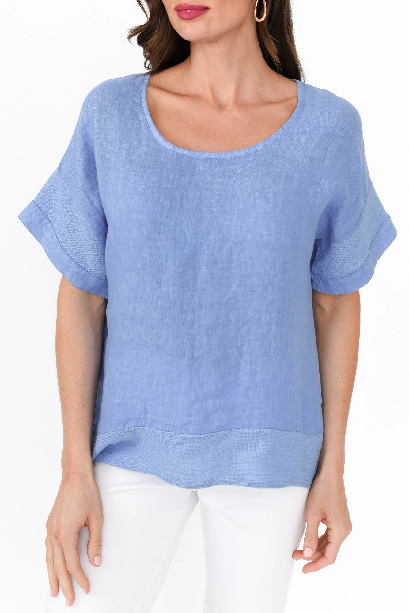 Kaya Blue Linen Top - Image 6