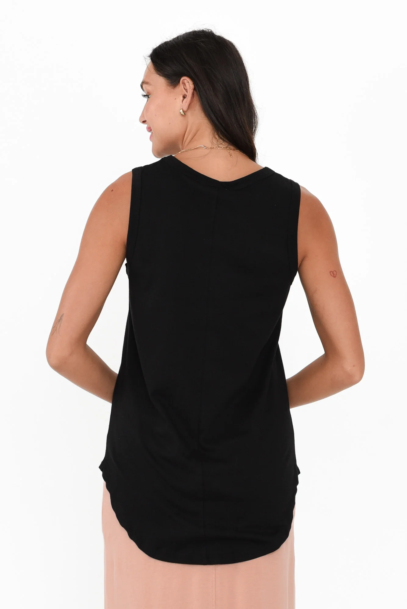 Keira Black Cotton Tank - Image 4