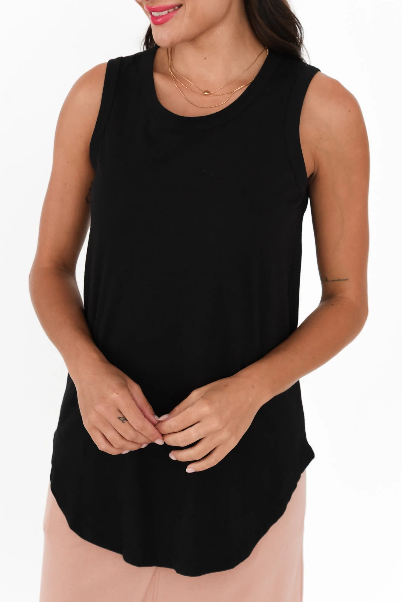 Keira Black Cotton Tank - Image 5