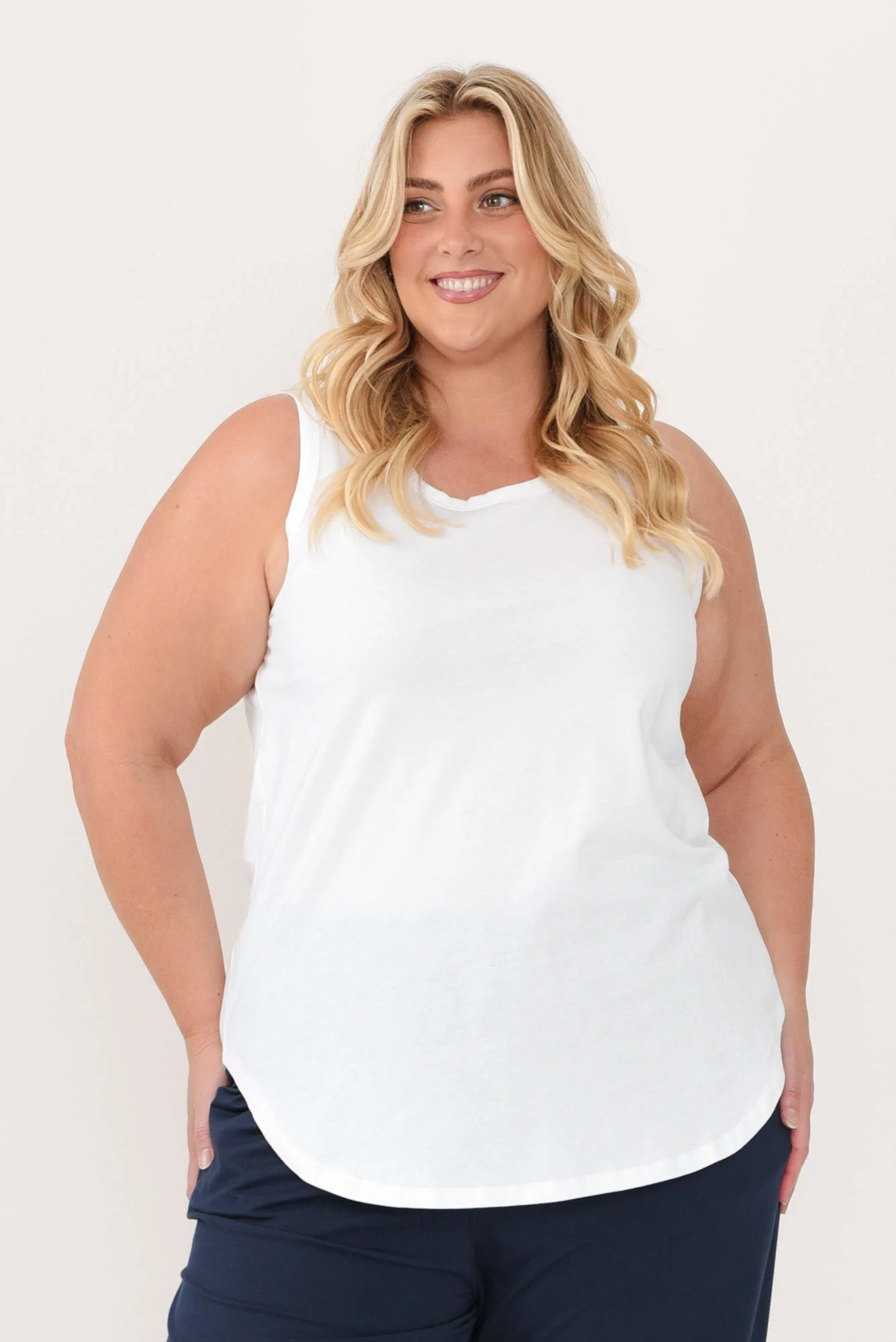 Keira White Cotton Tank - Image 8