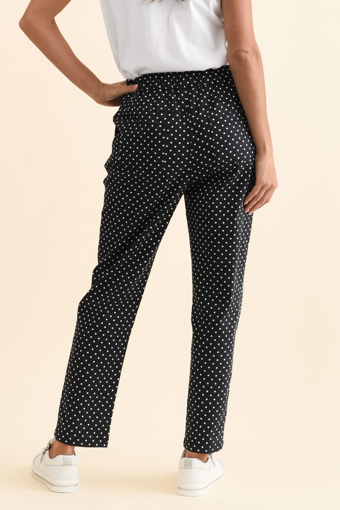 Kenzie Navy Spot Drawstring Pants - Image 4