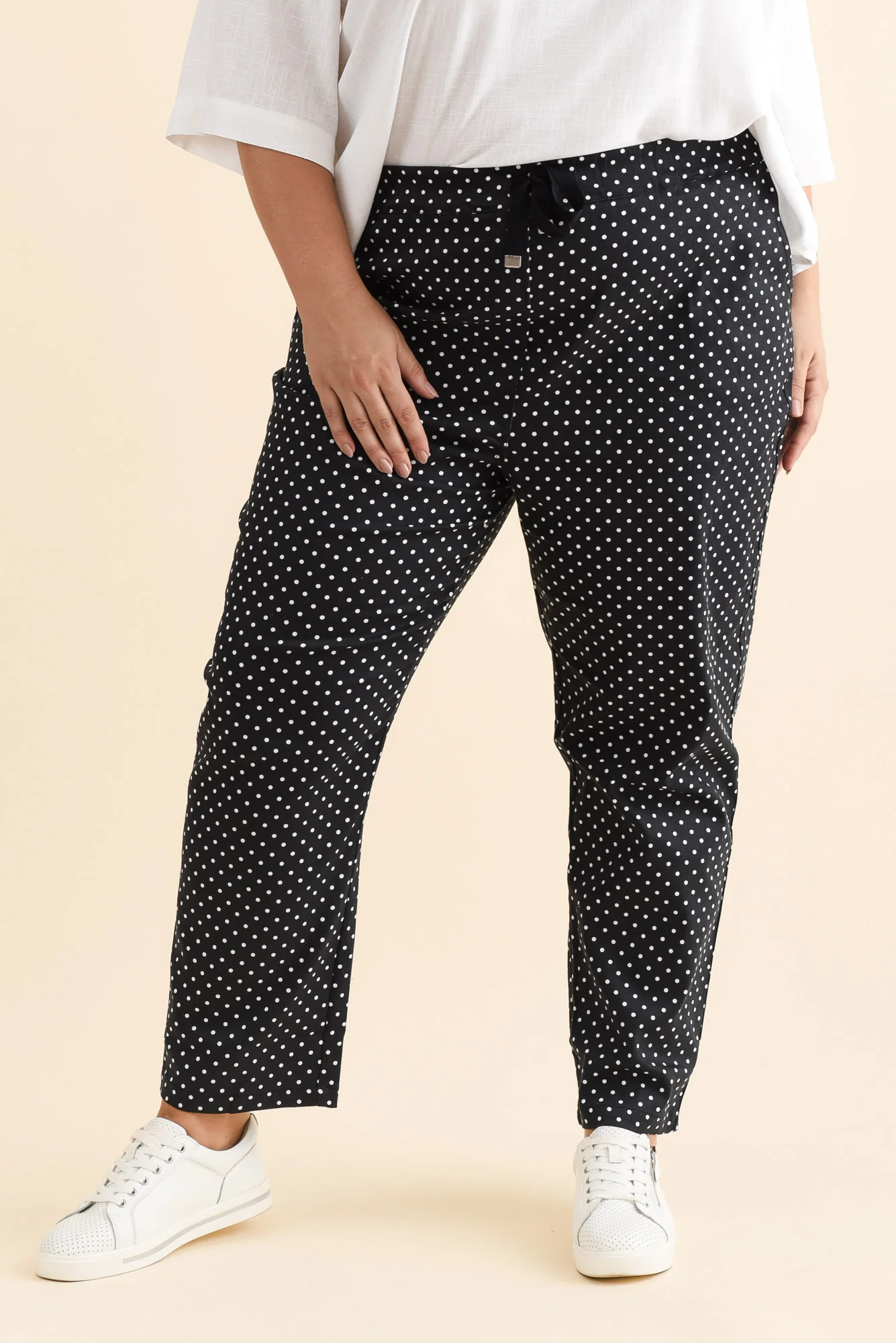 Kenzie Navy Spot Drawstring Pants - Image 7