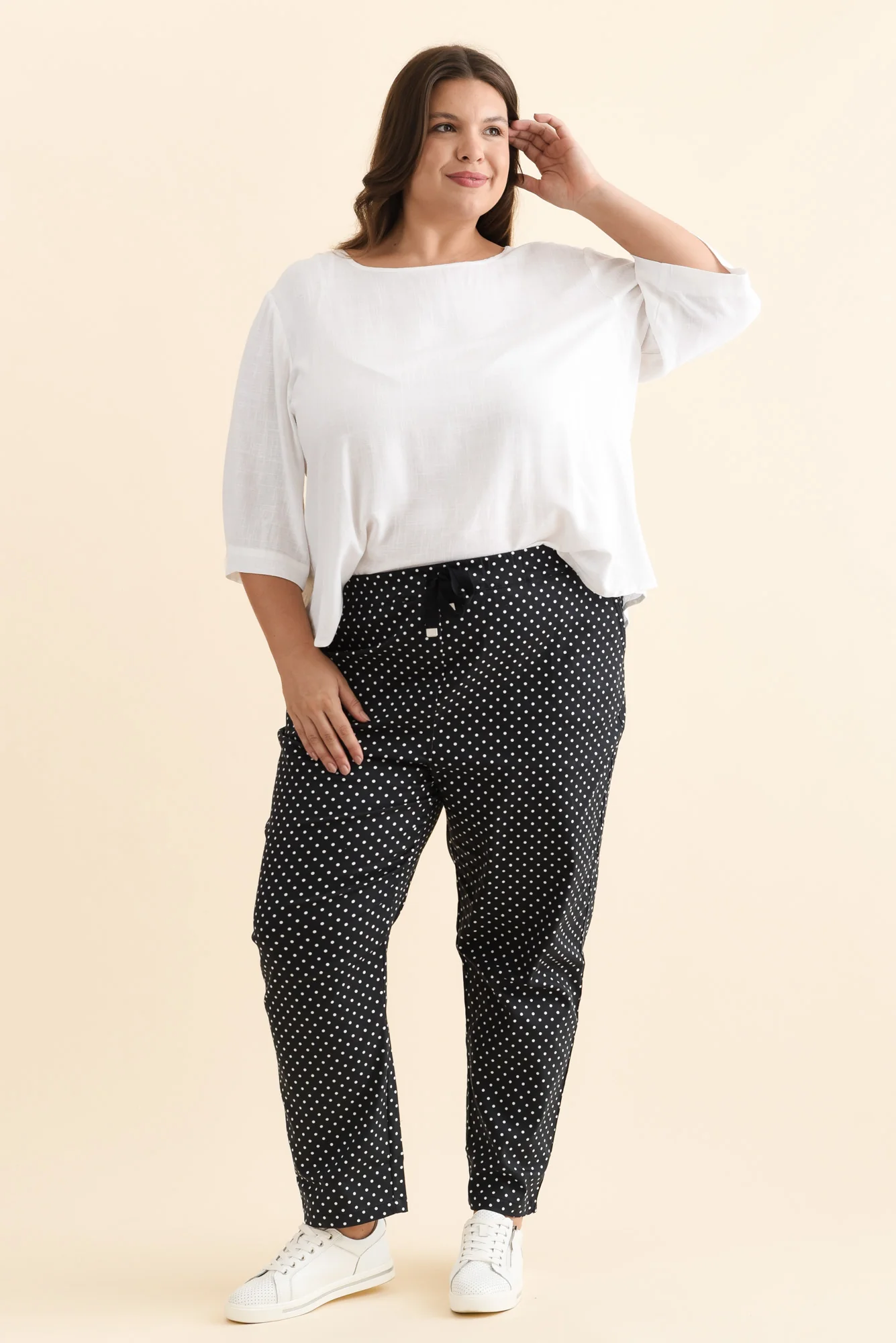 Kenzie Navy Spot Drawstring Pants - Image 8