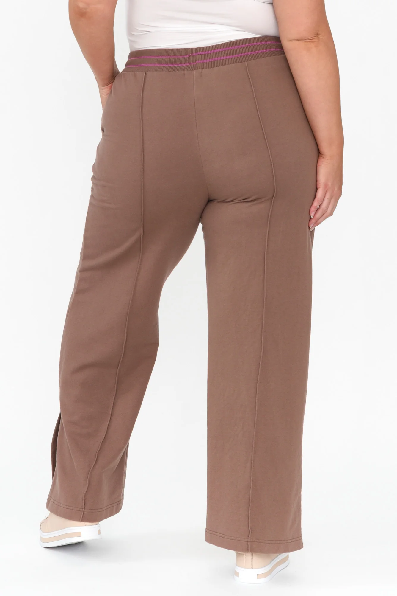 Kyla Brown Cotton Blend Wide Leg Pants - Image 11