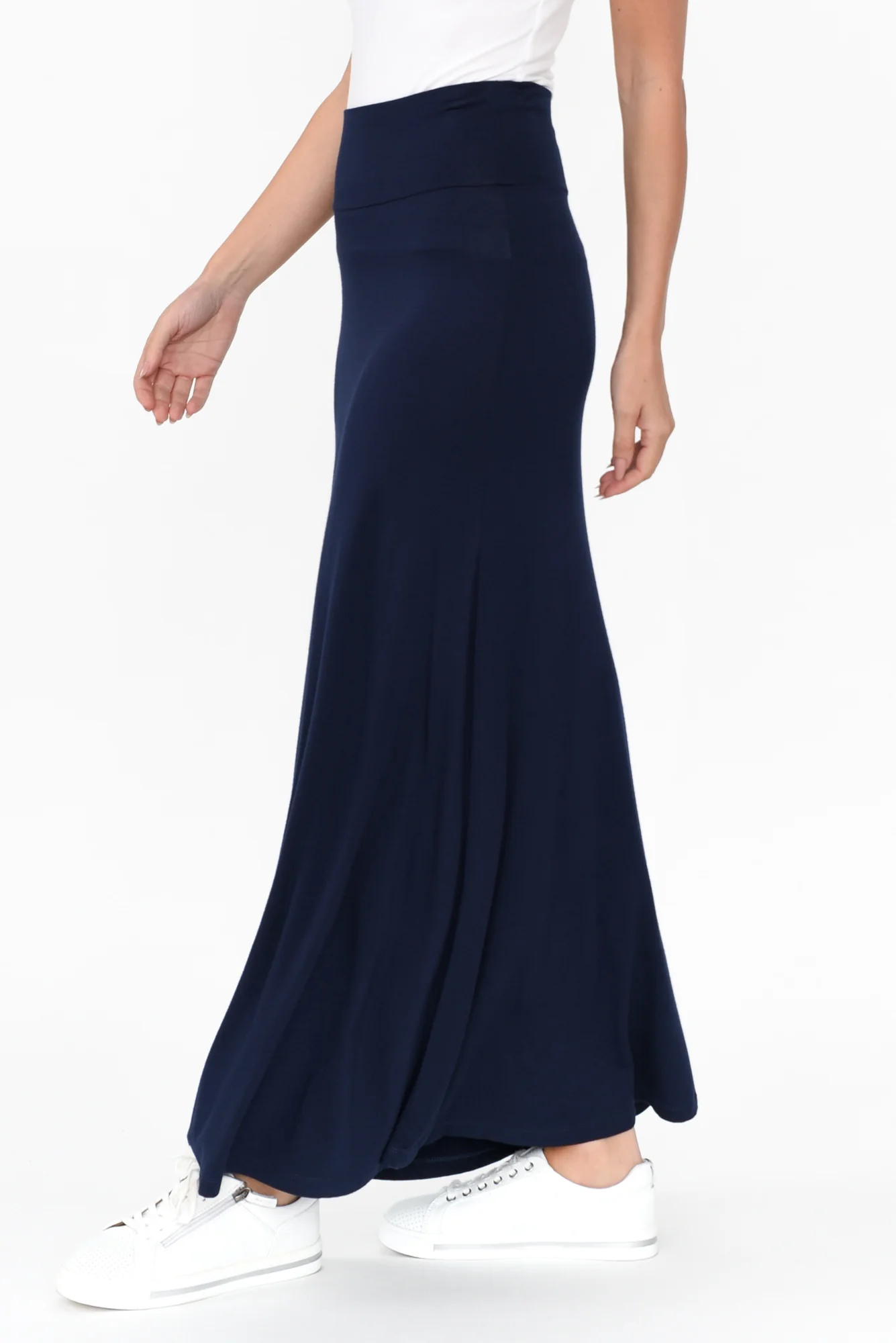 Lana Navy Bamboo Maxi Skirt - Image 5