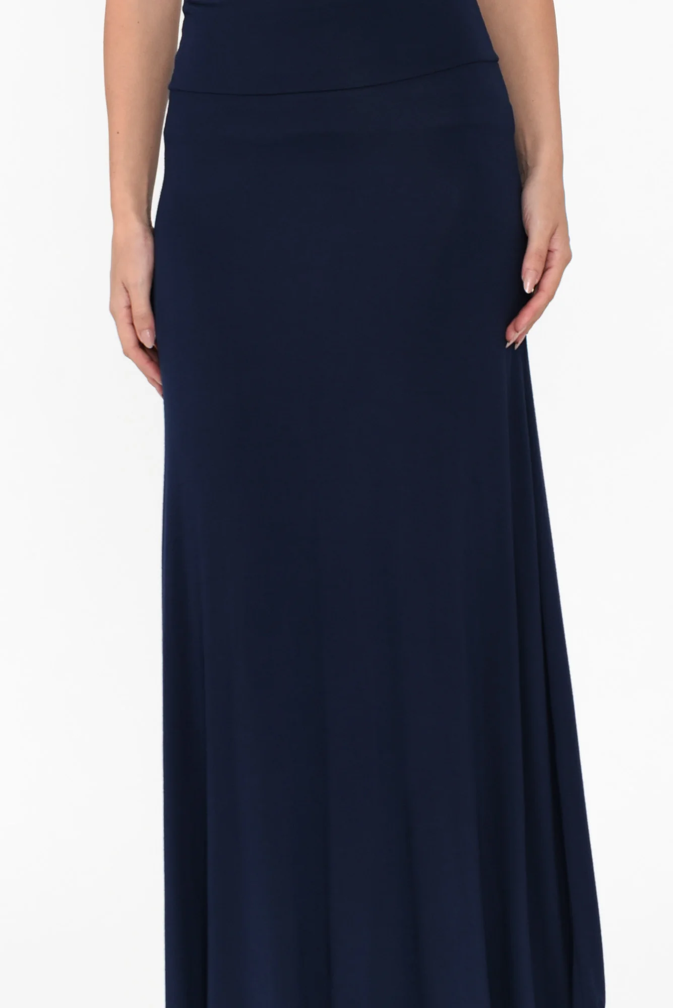 Lana Navy Bamboo Maxi Skirt - Image 7
