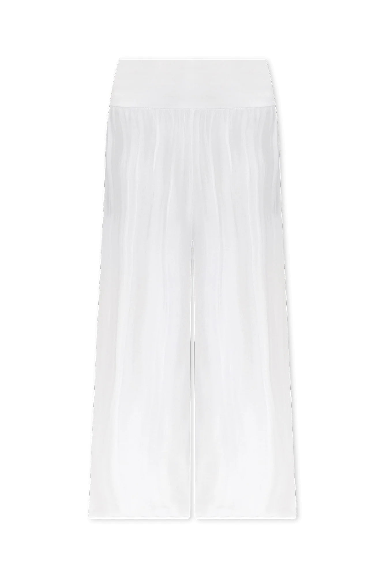 Laurier White Silk Wide Leg Pants - Image 3