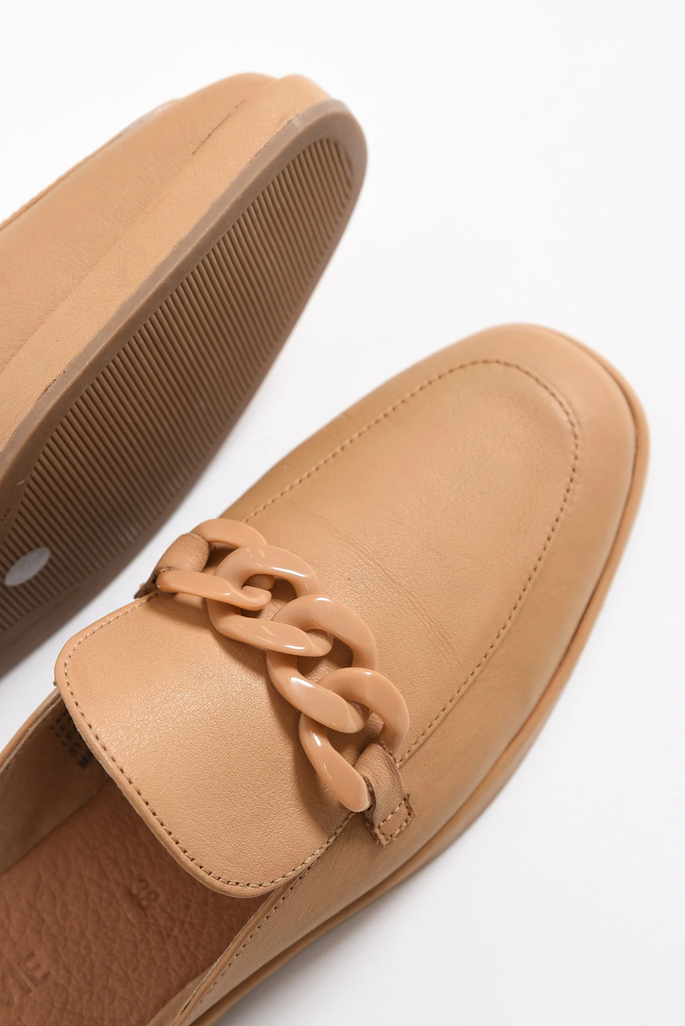 Lewis Camel Leather Buckle Mule - Image 3