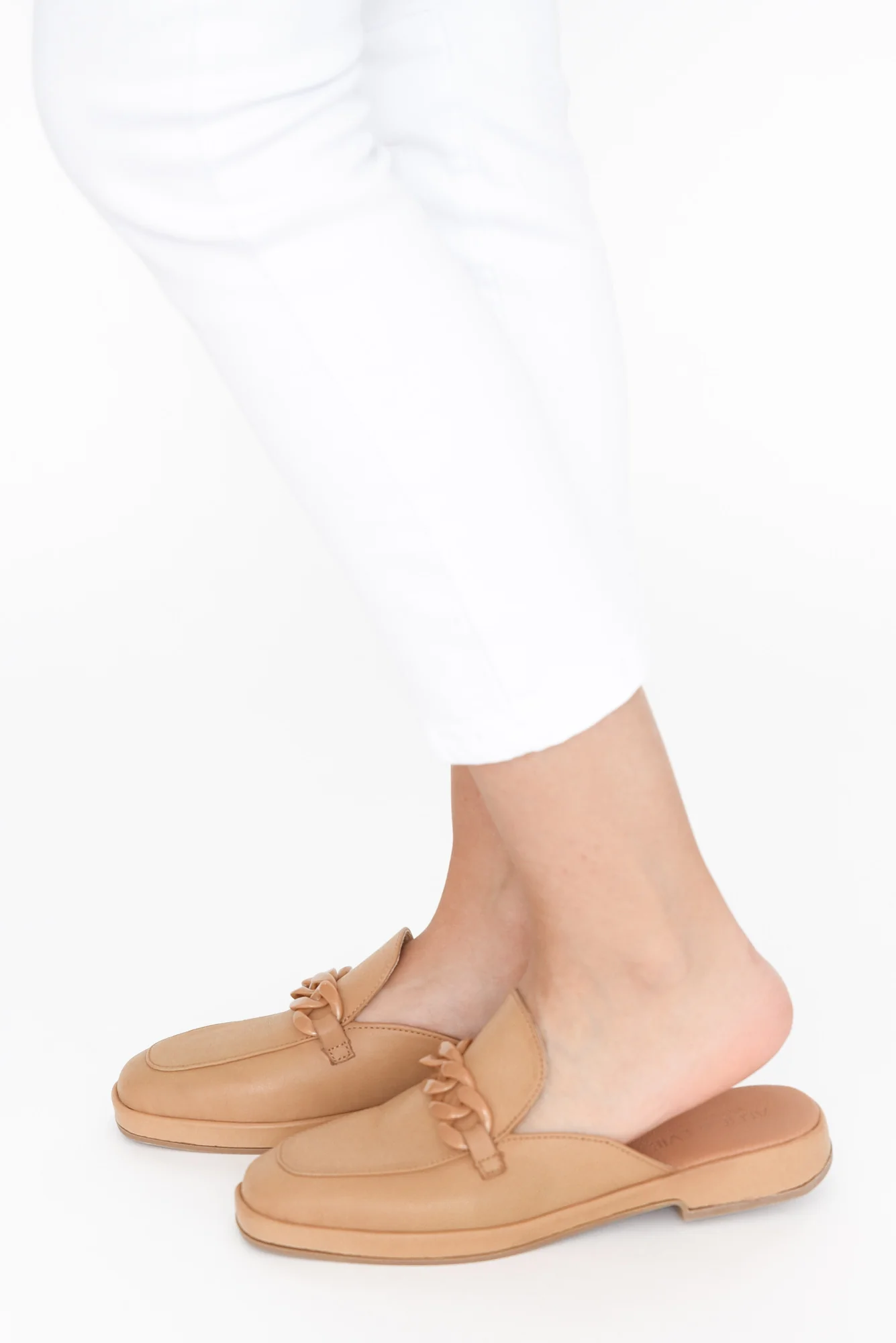 Lewis Camel Leather Buckle Mule - Image 5