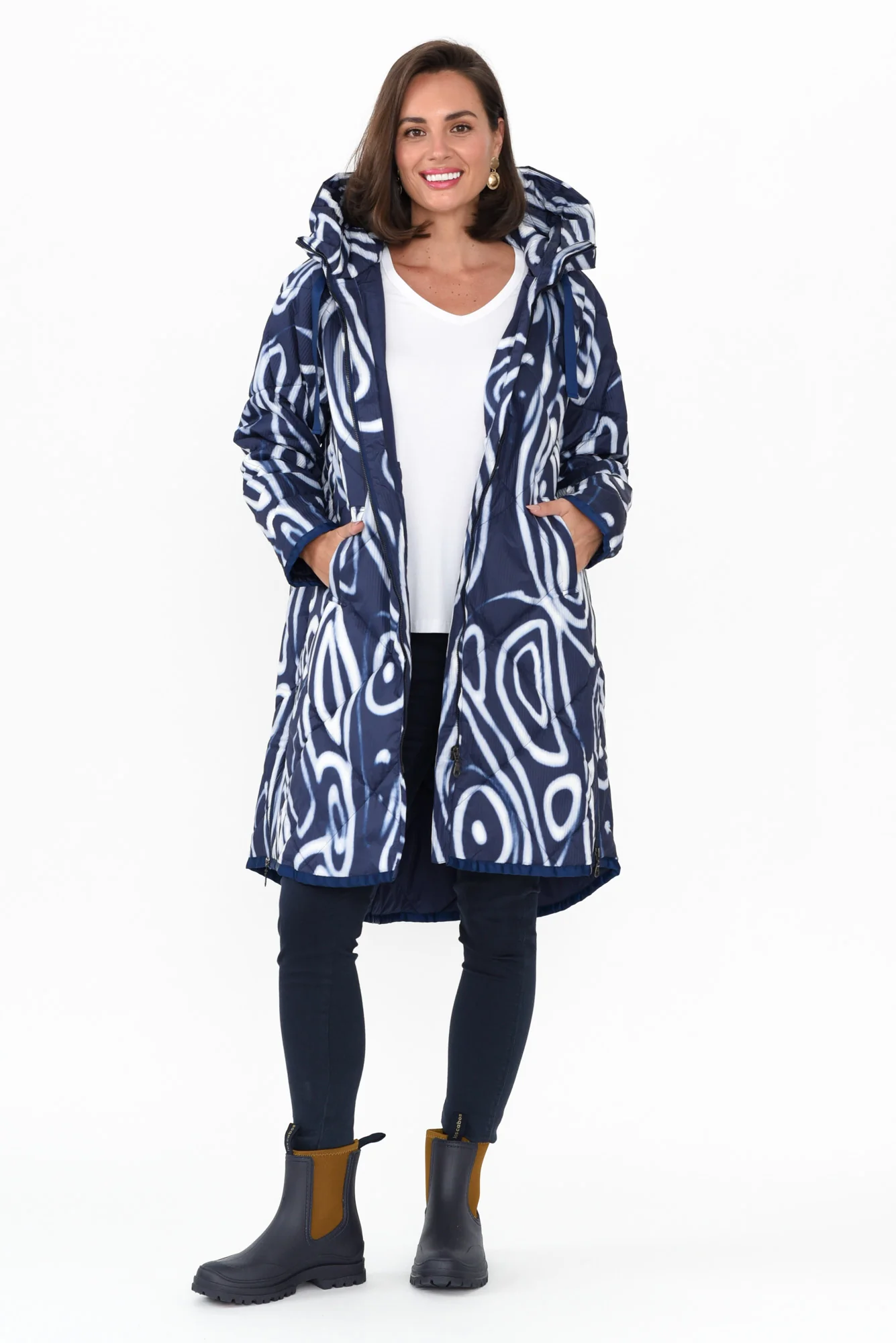 Linton Navy Abstract Zip Jacket - Image 3