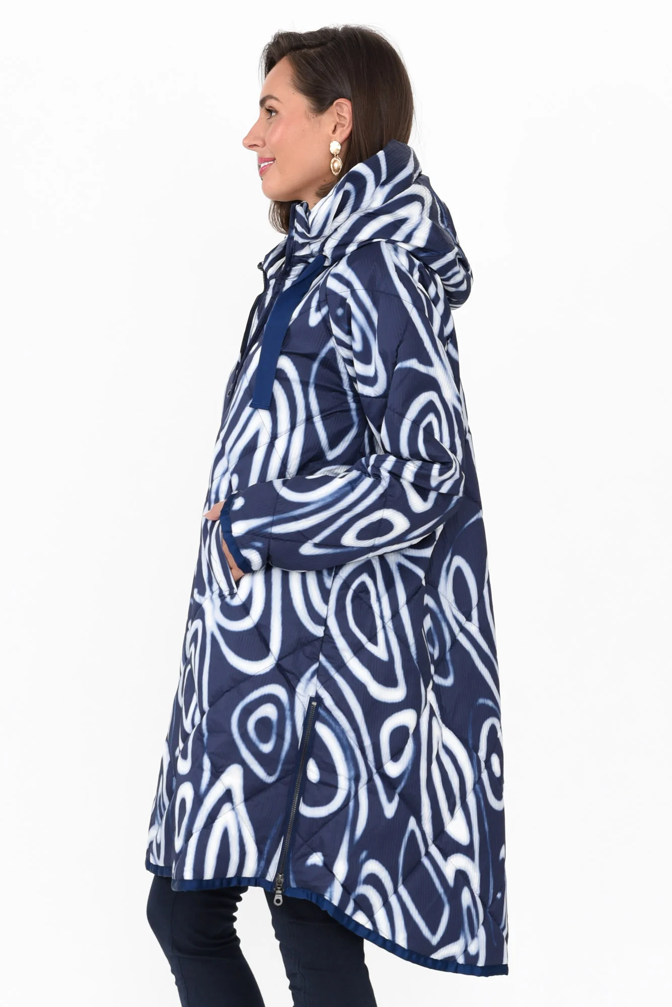 Linton Navy Abstract Zip Jacket - Image 4