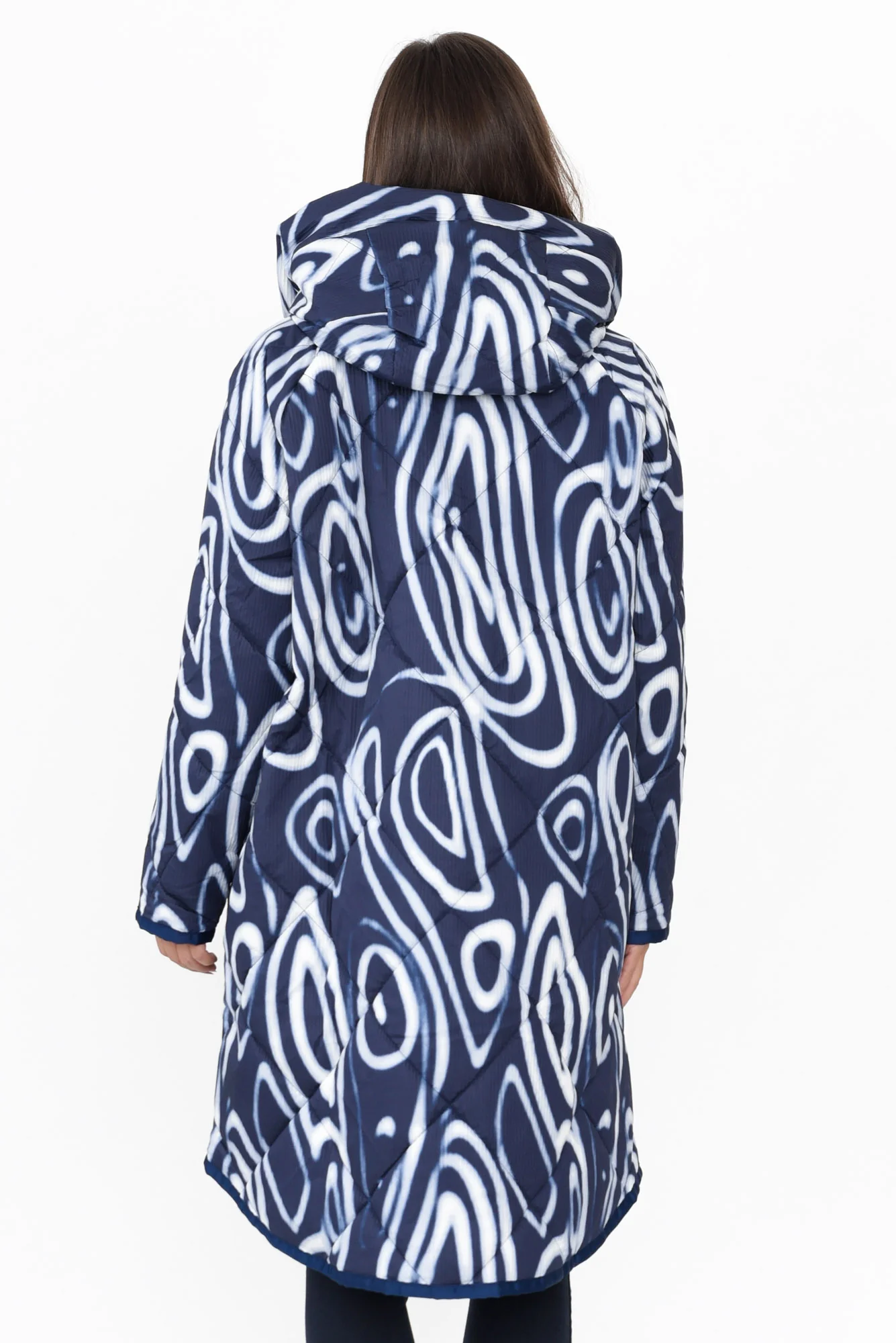 Linton Navy Abstract Zip Jacket - Image 5