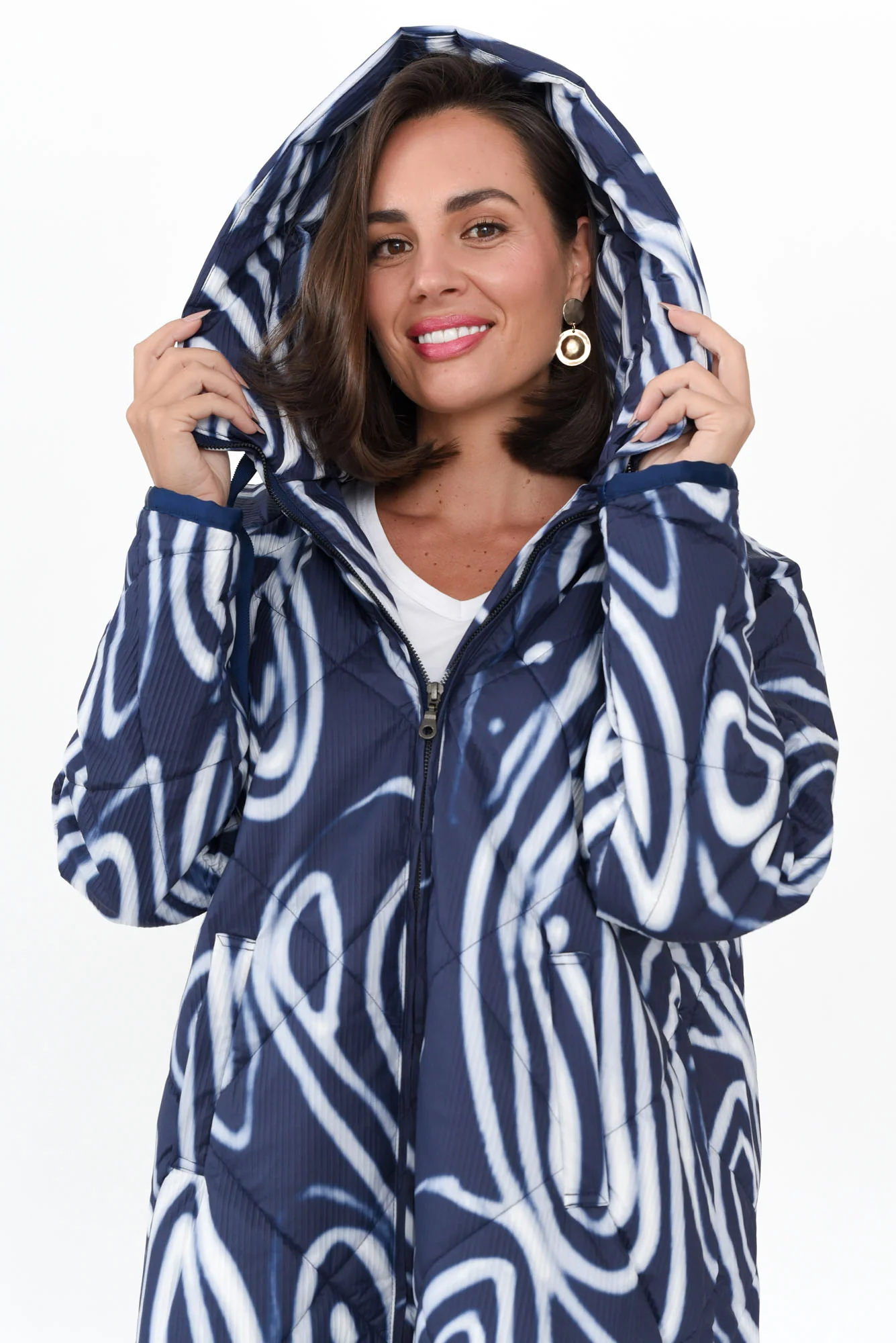 Linton Navy Abstract Zip Jacket - Image 6