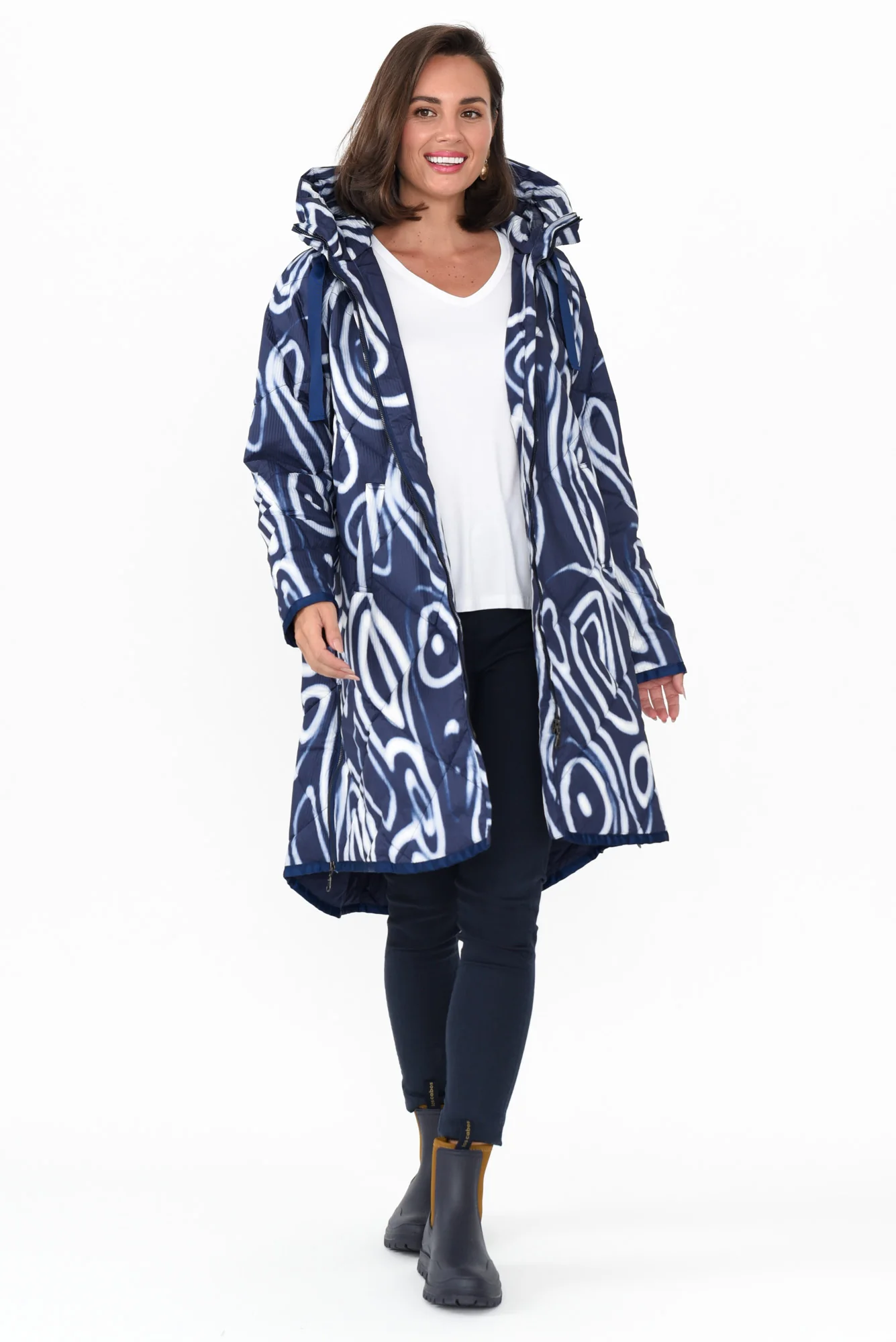 Linton Navy Abstract Zip Jacket - Image 7