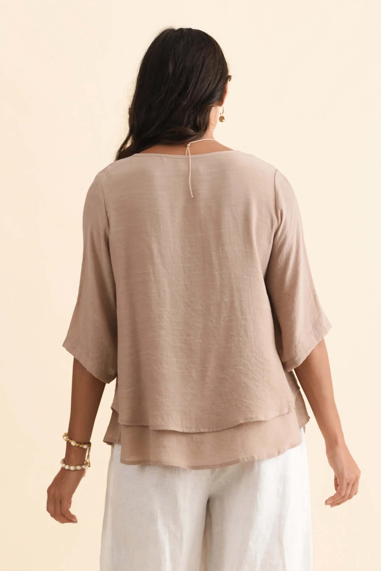 Liora Beige Layered Top - Image 4