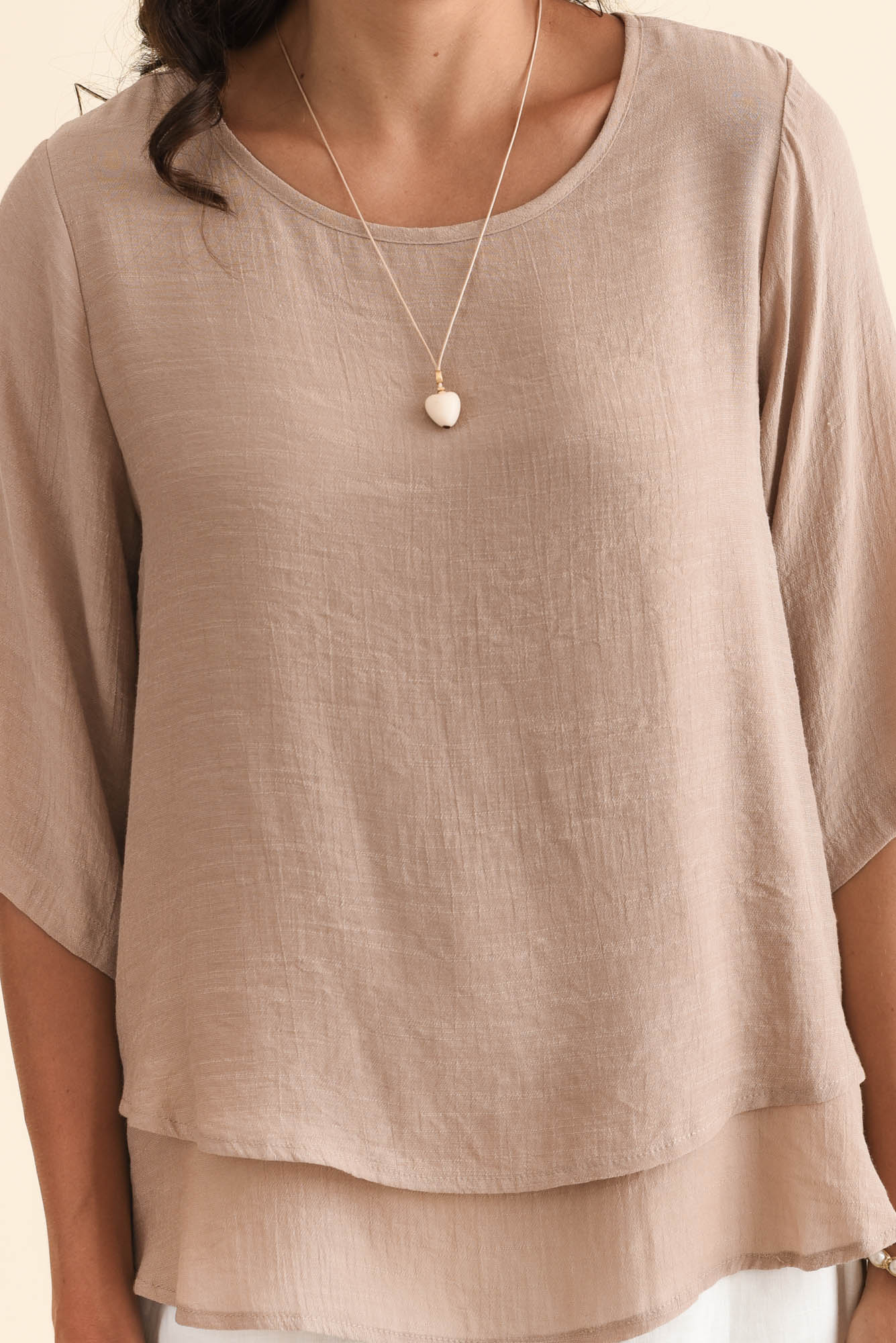 Liora Beige Layered Top - Image 5