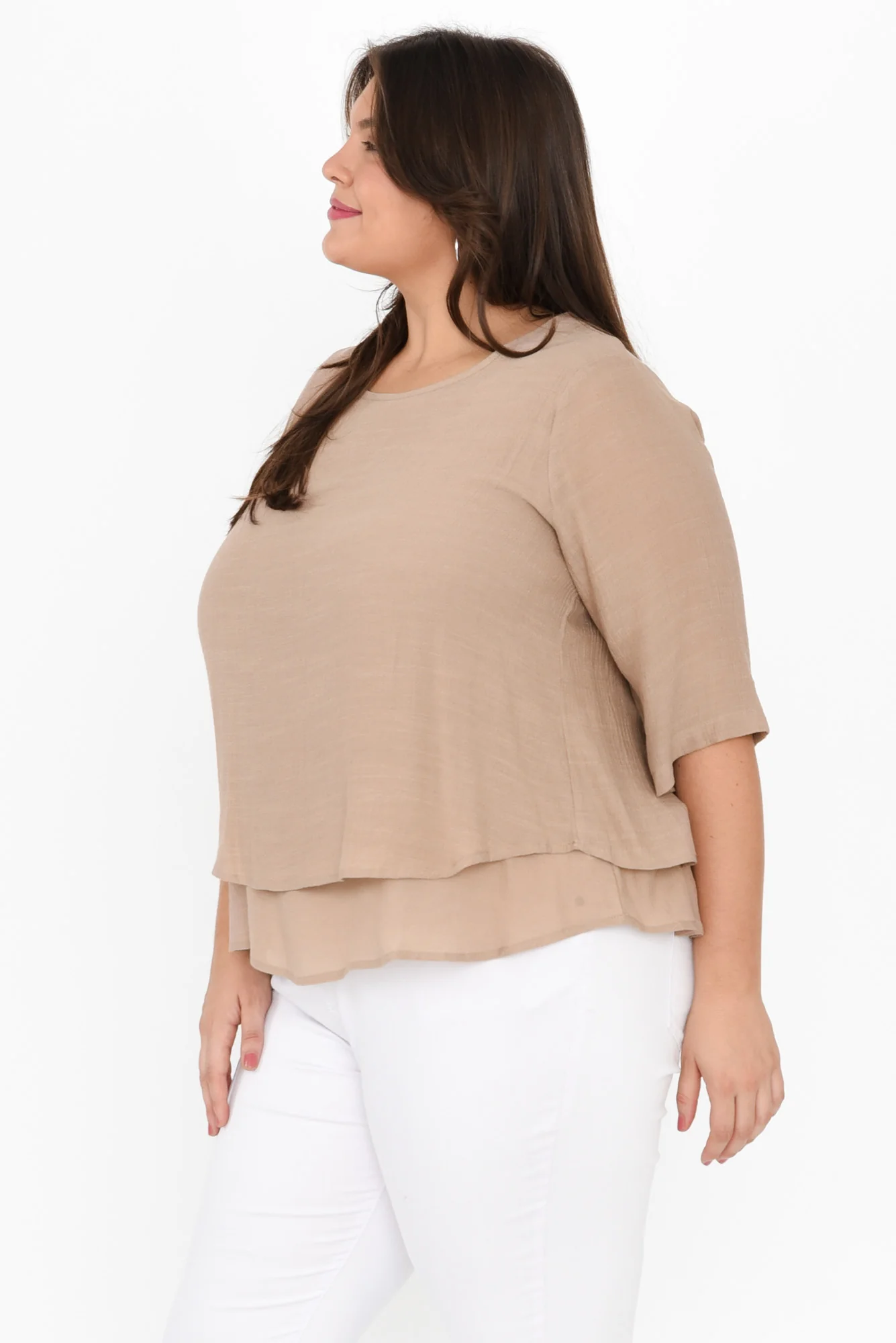 Liora Beige Layered Top - Image 9