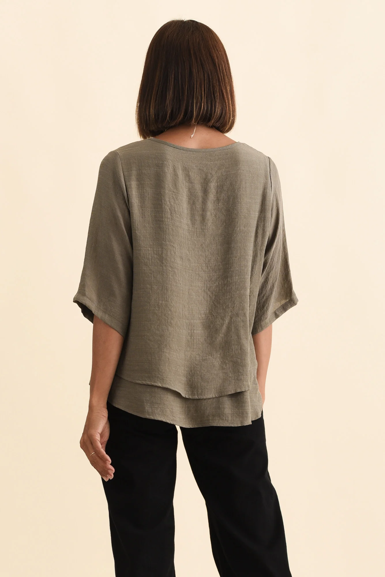 Liora Khaki Layered Top - Image 4