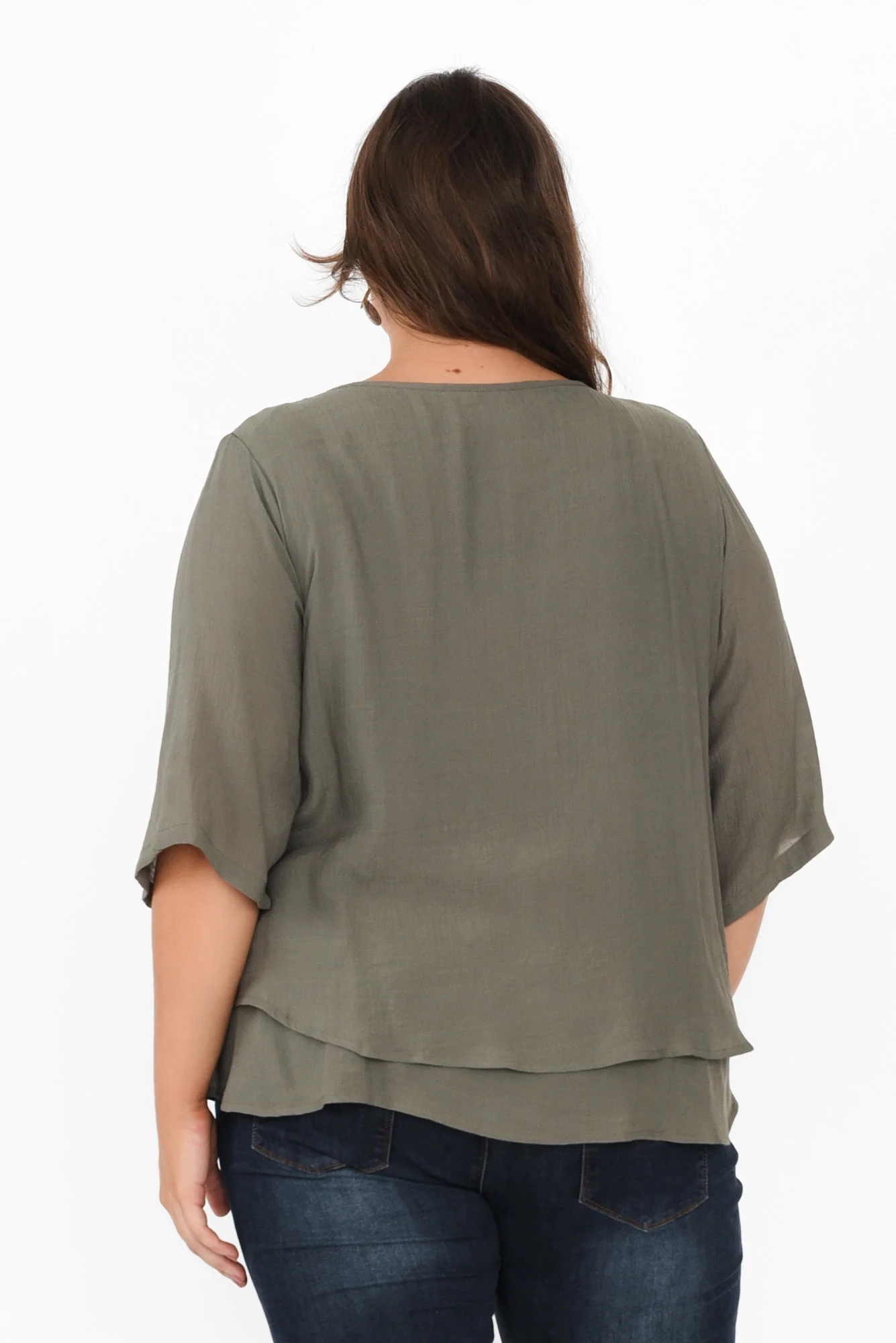 Liora Khaki Layered Top - Image 9