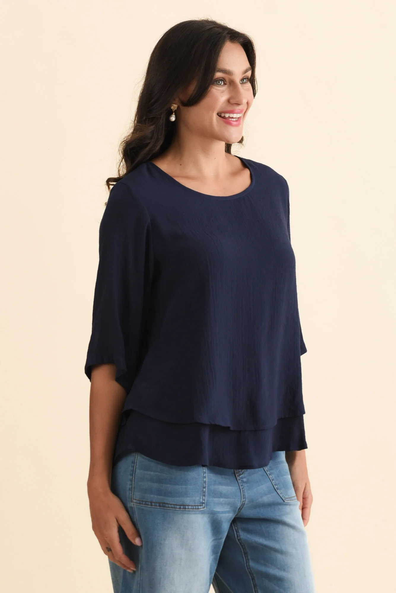 Liora Navy Layered Top - Image 3