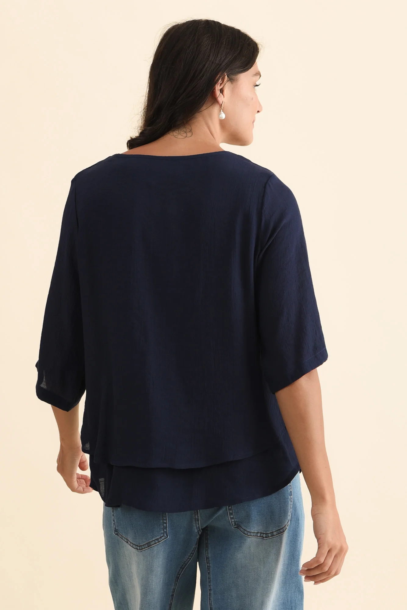 Liora Navy Layered Top - Image 4