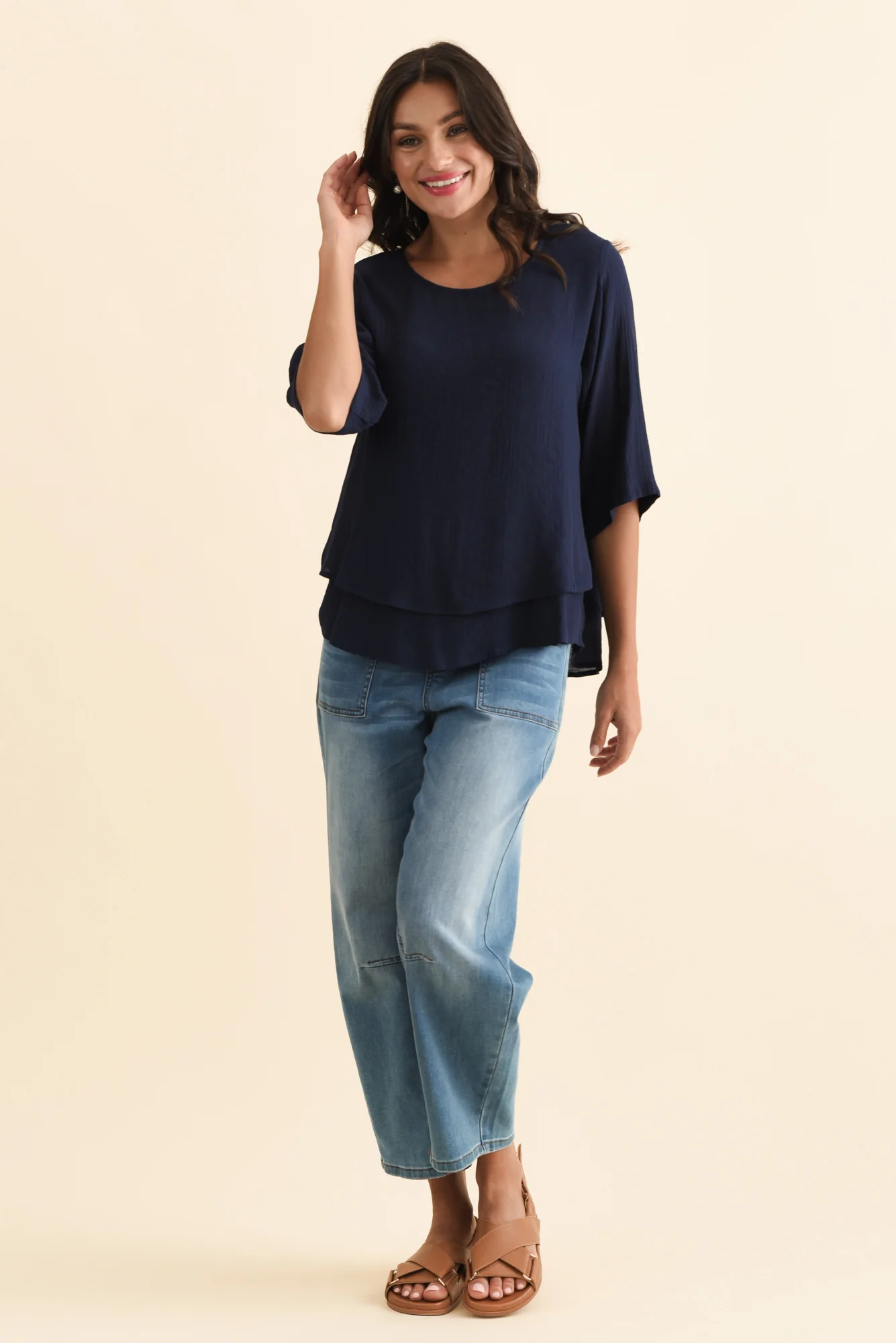 Liora Navy Layered Top - Image 7