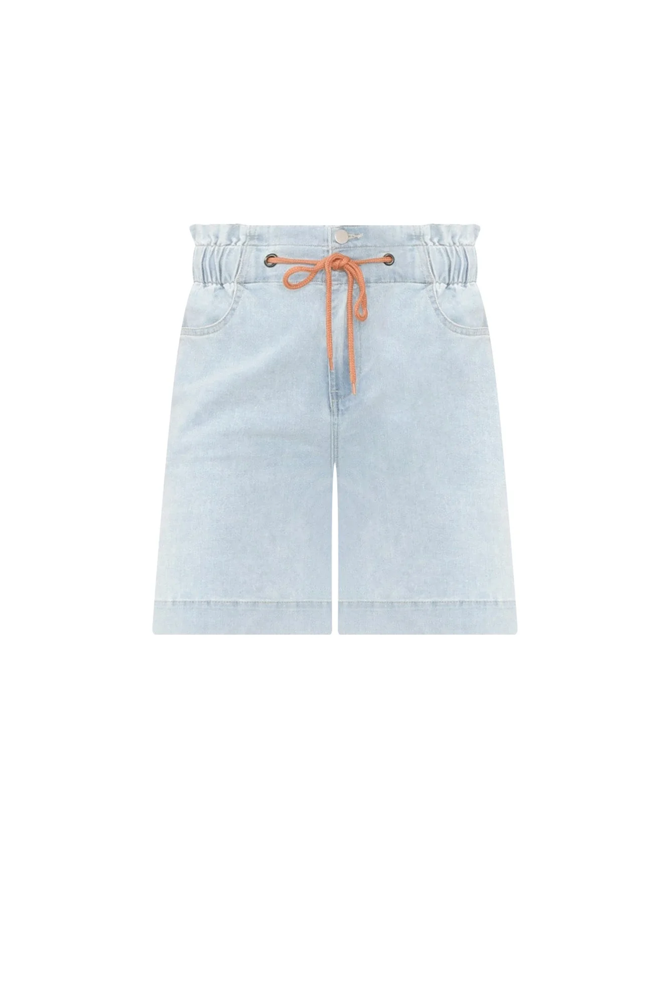 Lizzy Light Blue Denim Drawstring Shorts - Image 4
