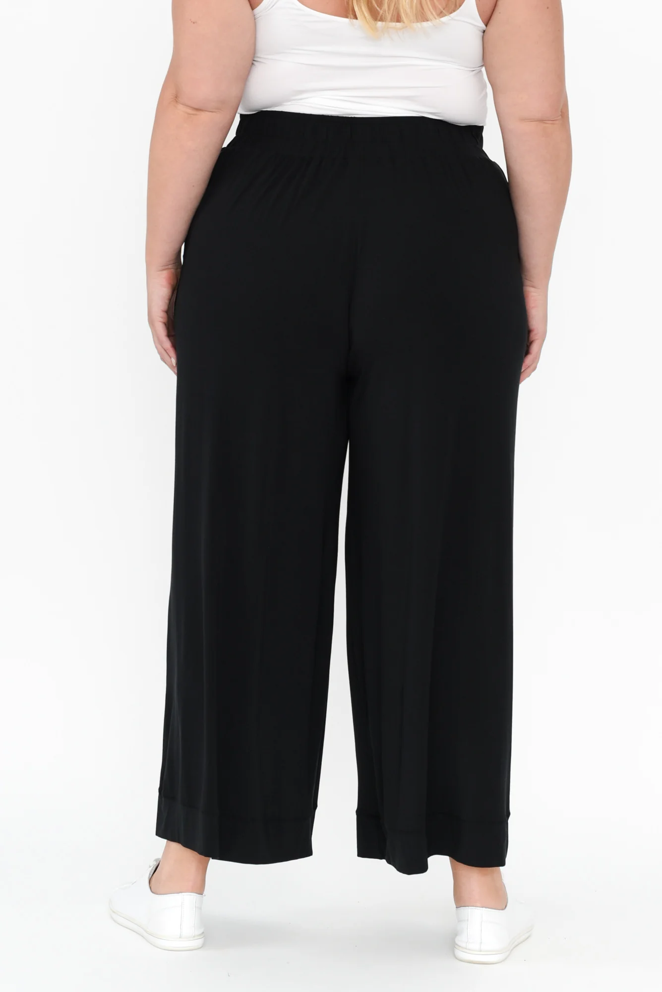 Lola Black Micro Modal Wide Leg Pants - Image 10