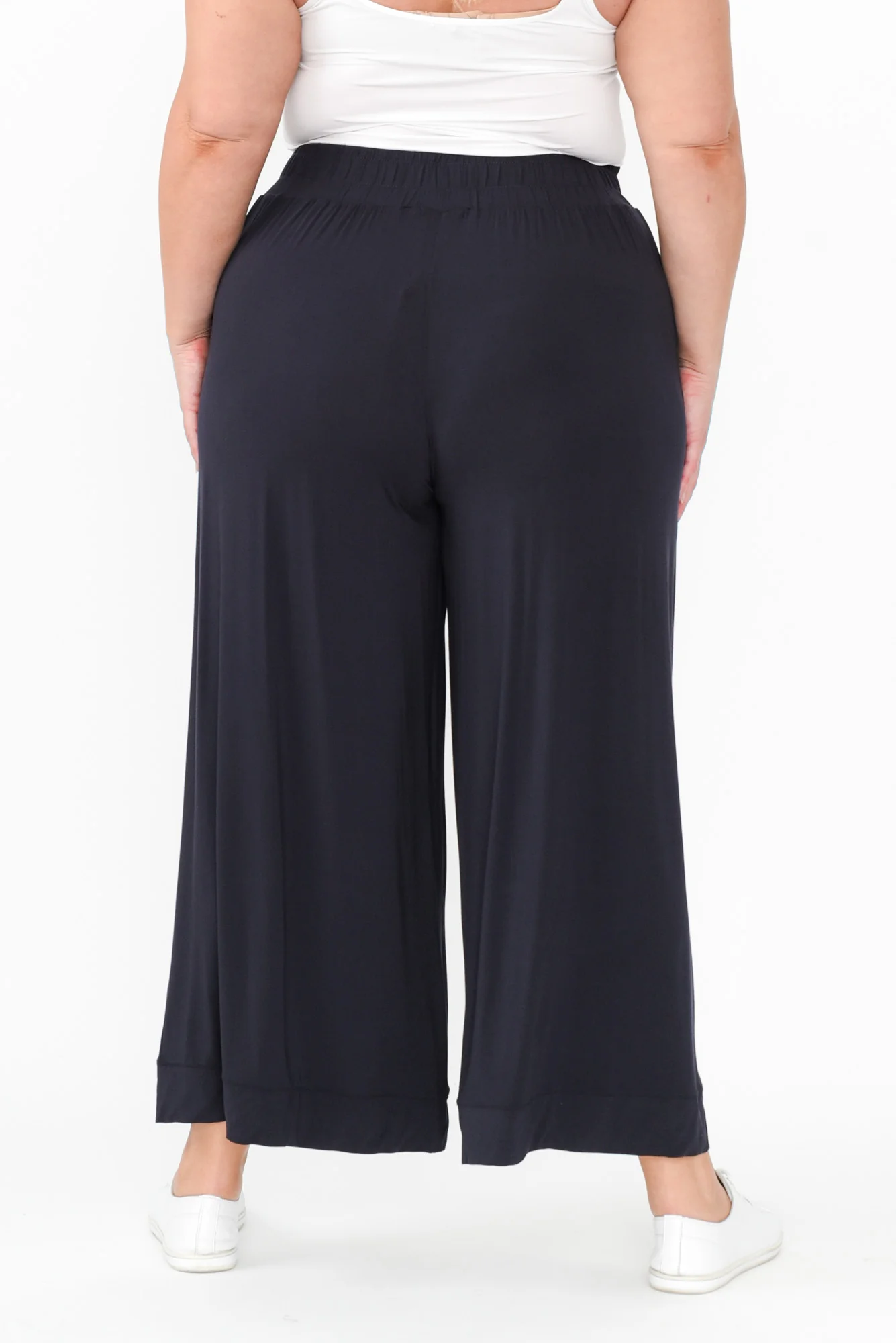 Lola Navy Micro Modal Wide Leg Pants - Image 11