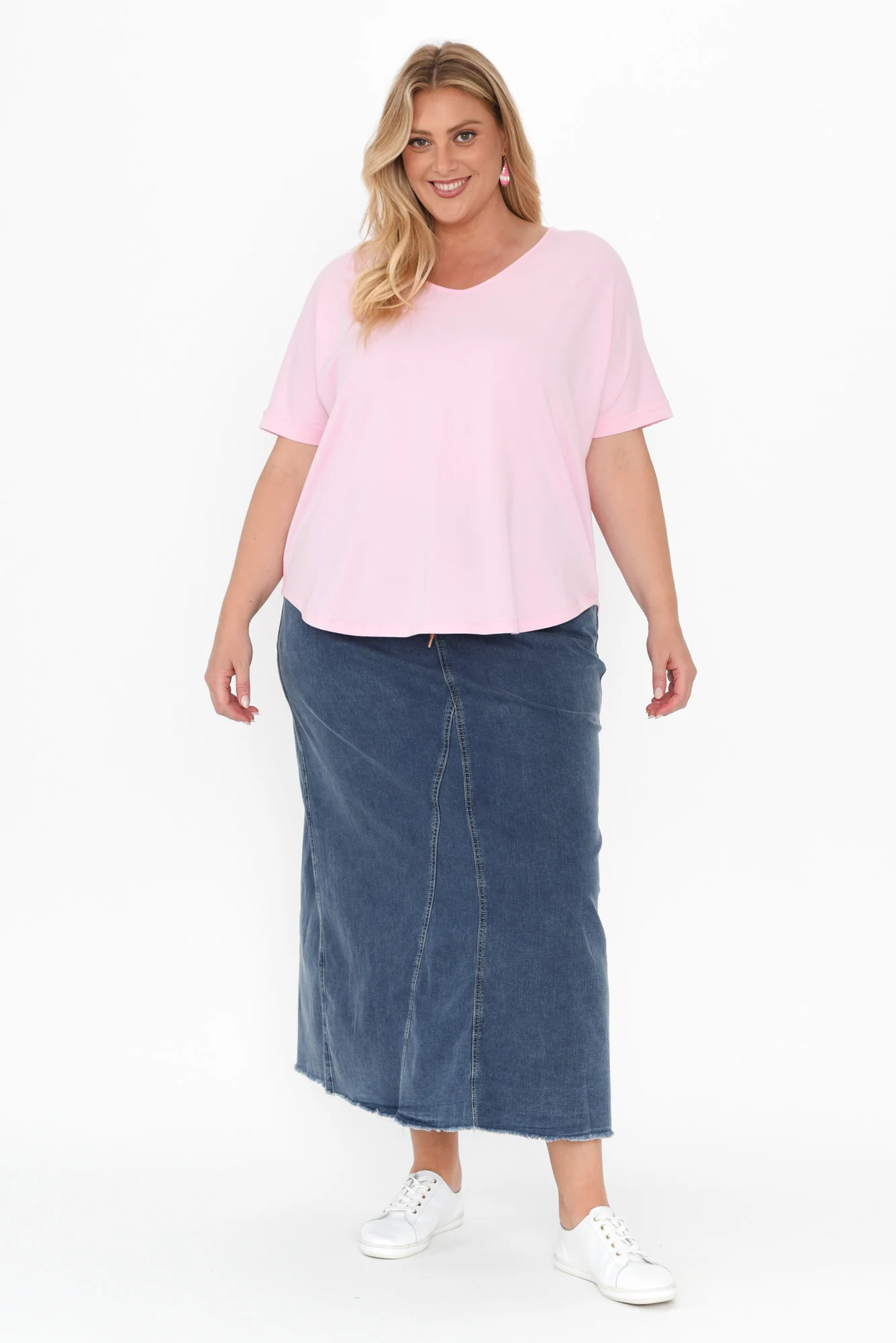 Lusia Dark Blue Denim Tie Skirt - Image 10