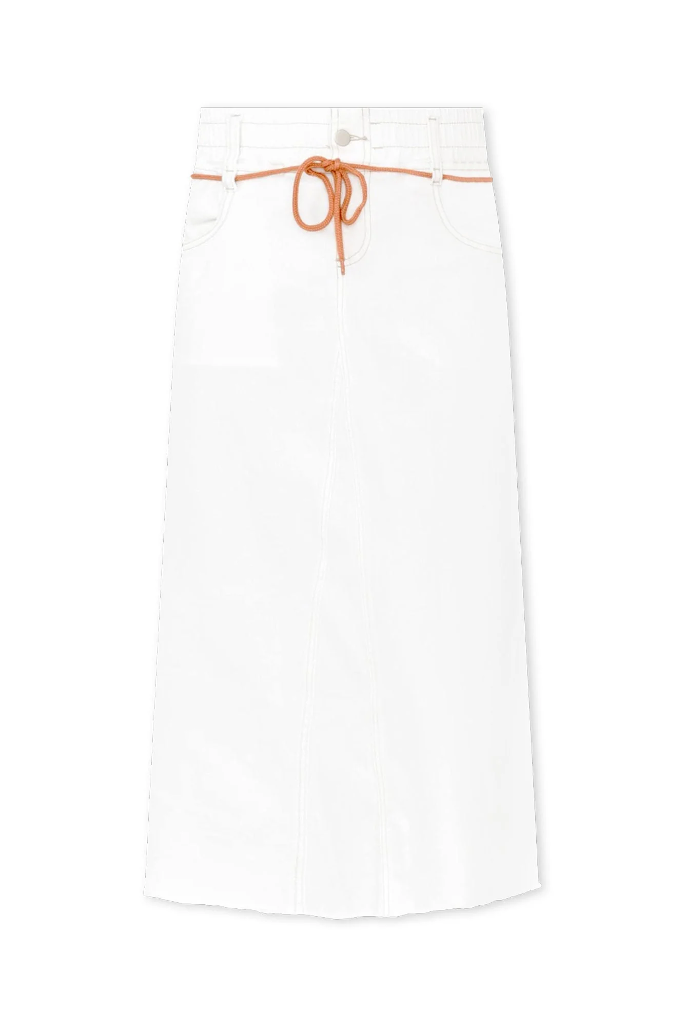 Lusia Ivory Denim Tie Skirt - Image 3