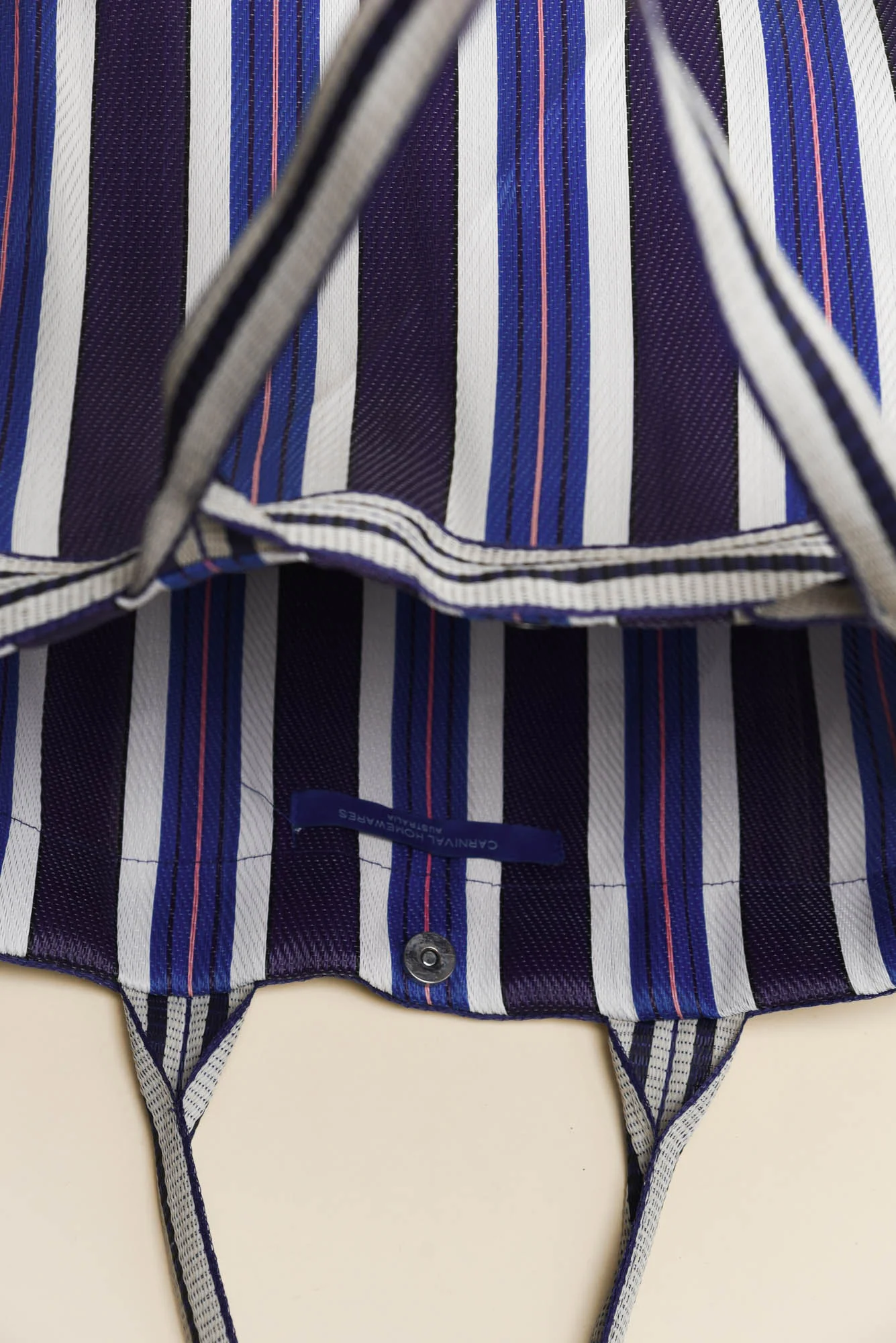 Lyndal Blue Stripe Large Tote Bag - Image 4