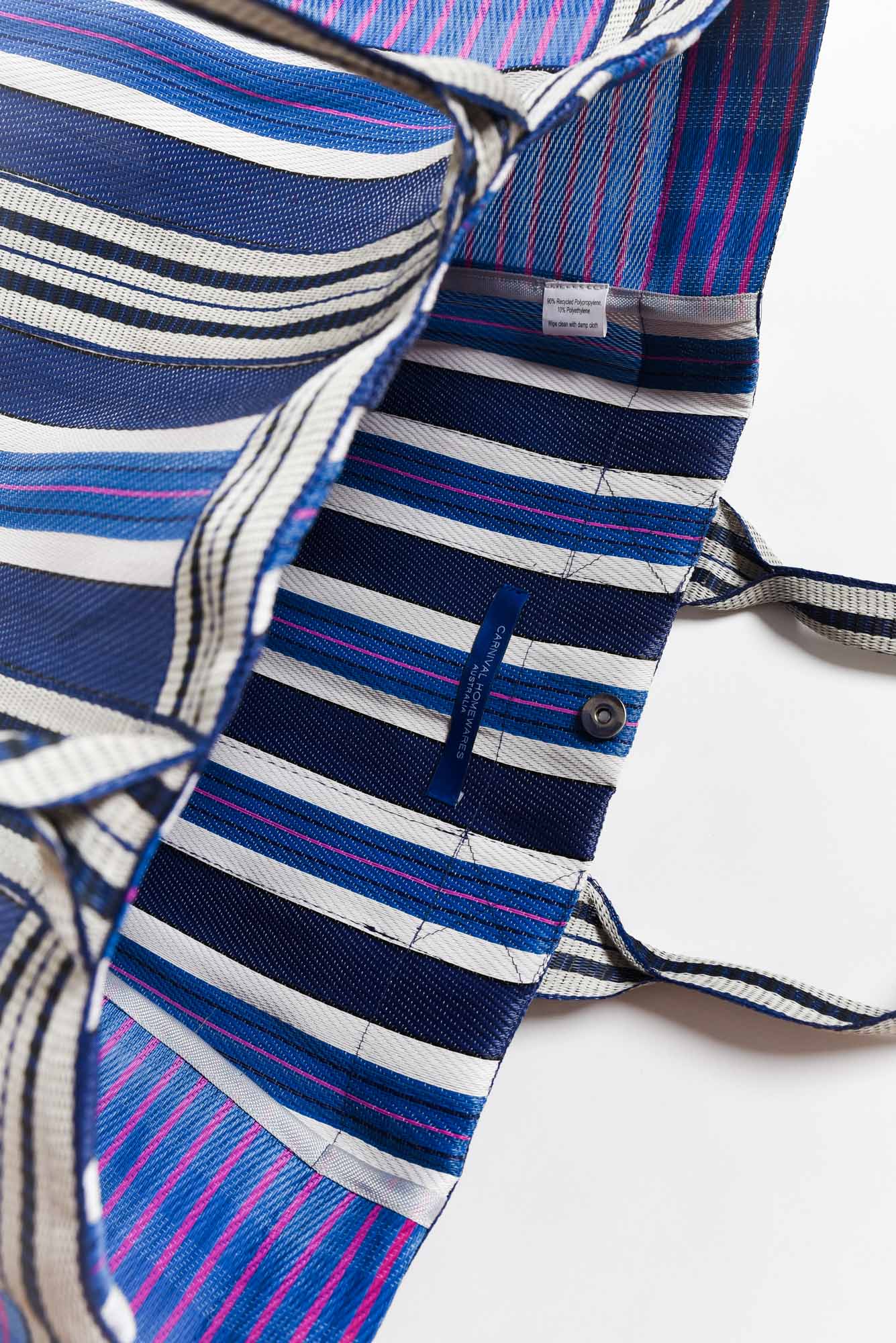 Lyndal Blue Stripe Medium Tote Bag - Image 3