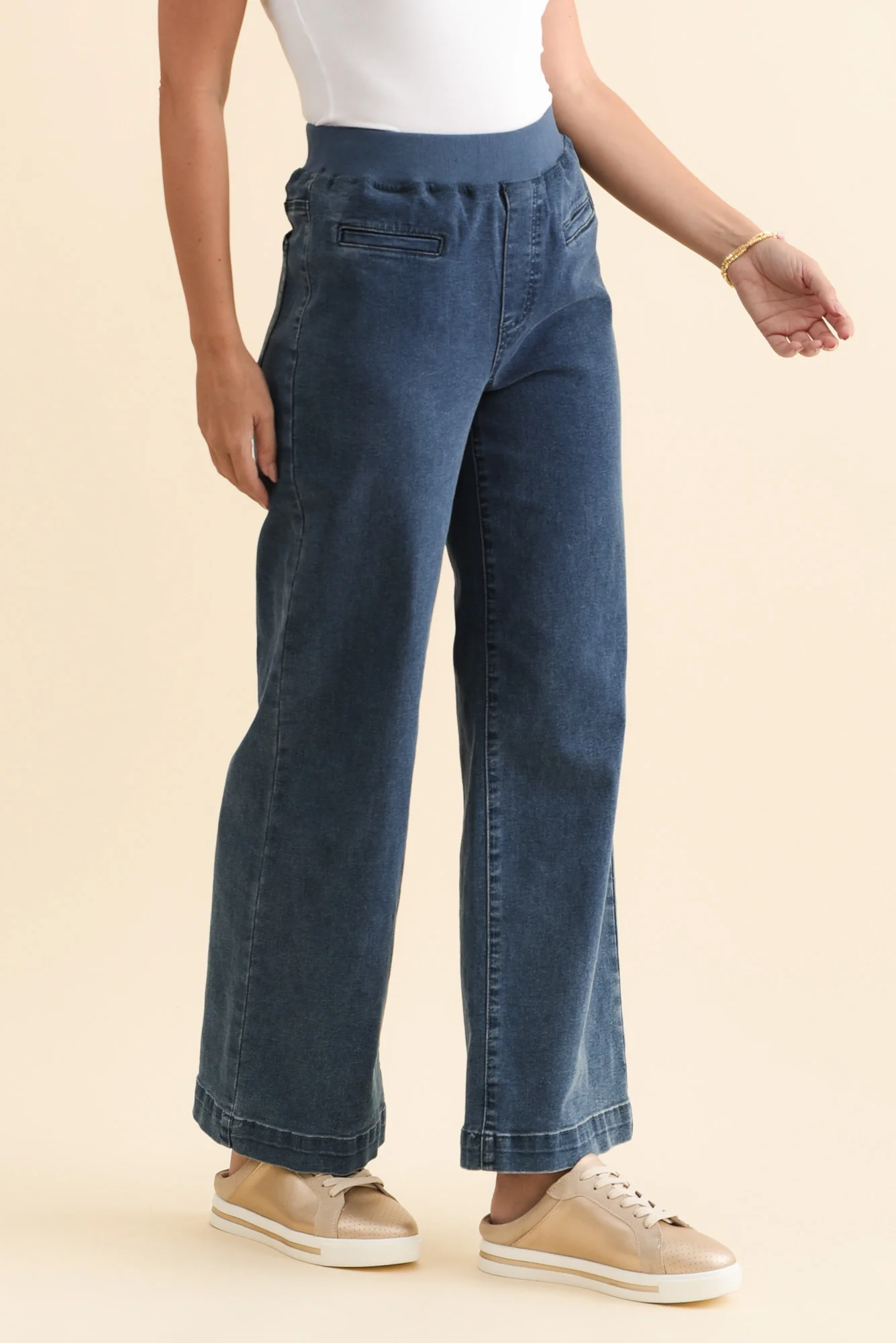 Maddy Blue Wide Leg Jeans - Image 4