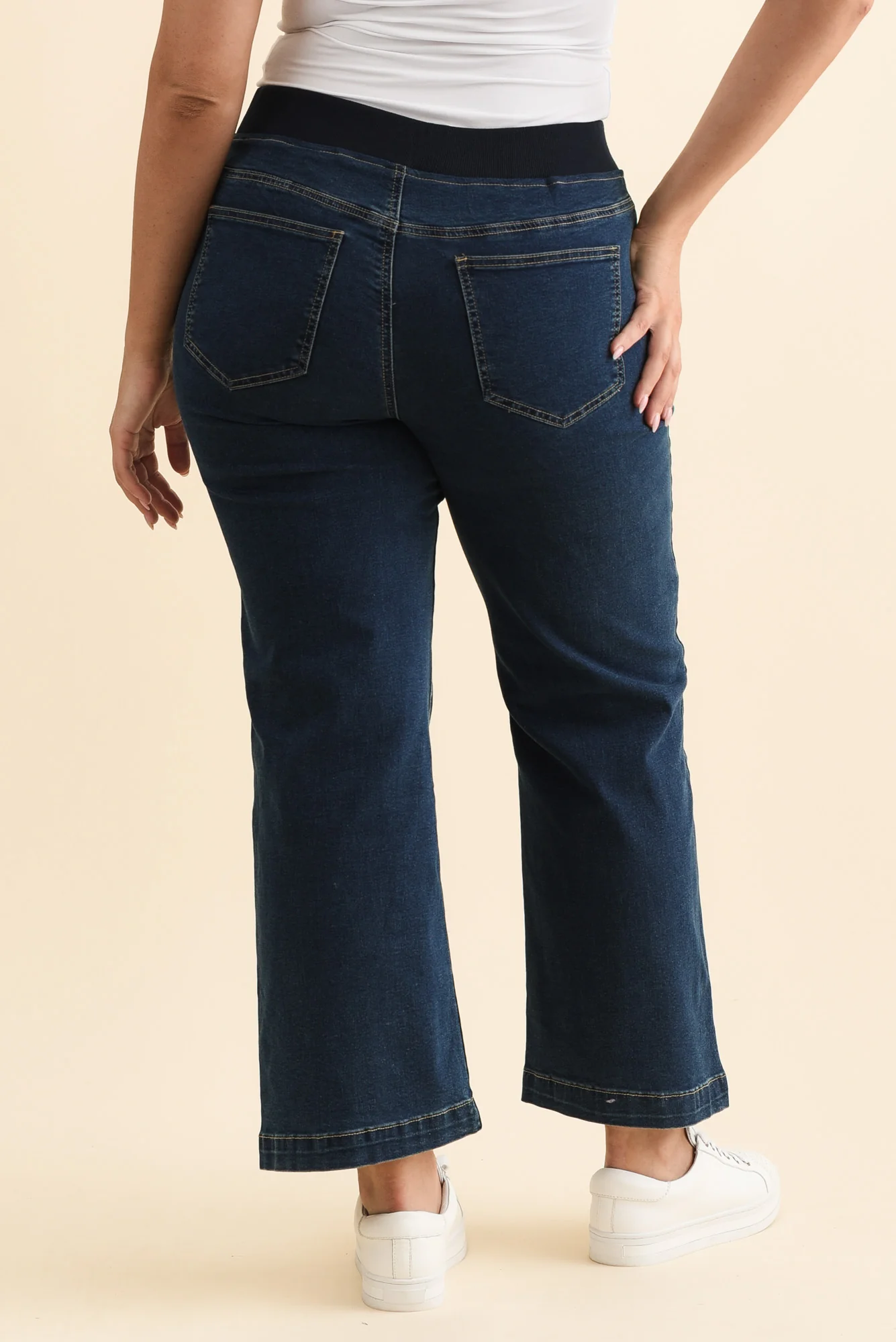 Maddy Dark Blue Wide Leg Jeans - Image 12