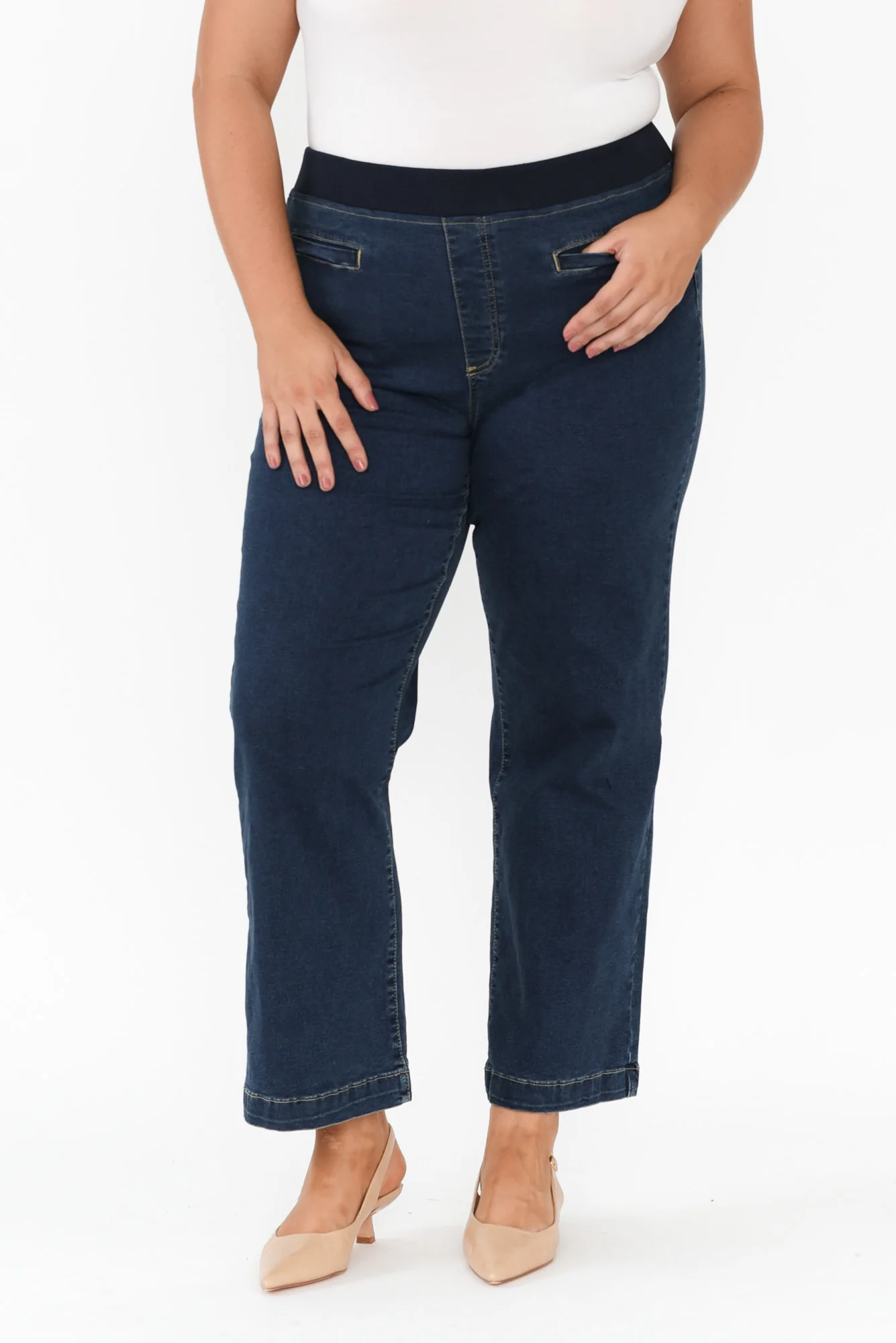 Maddy Dark Blue Wide Leg Jeans - Image 13