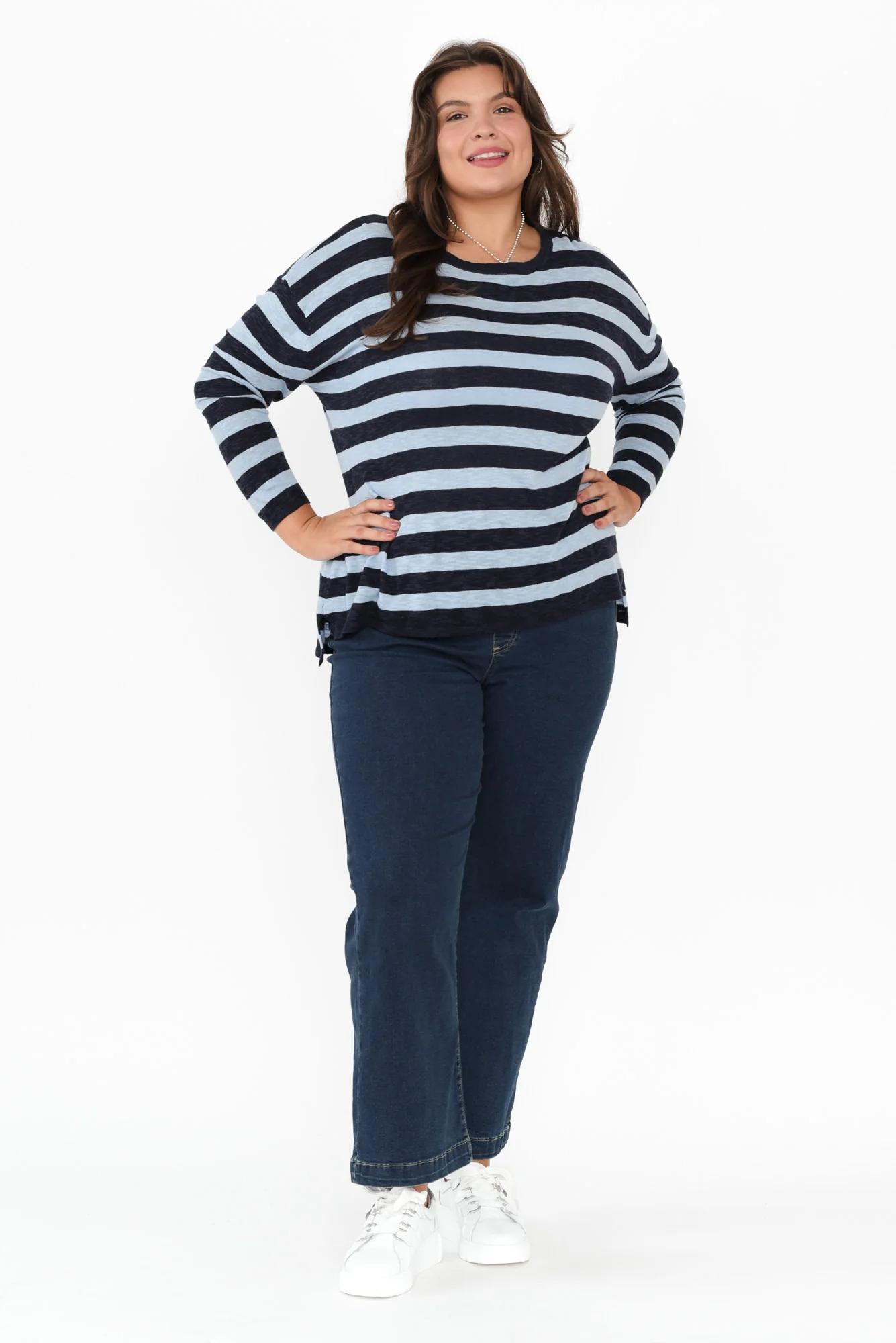 Maddy Dark Blue Wide Leg Jeans - Image 14