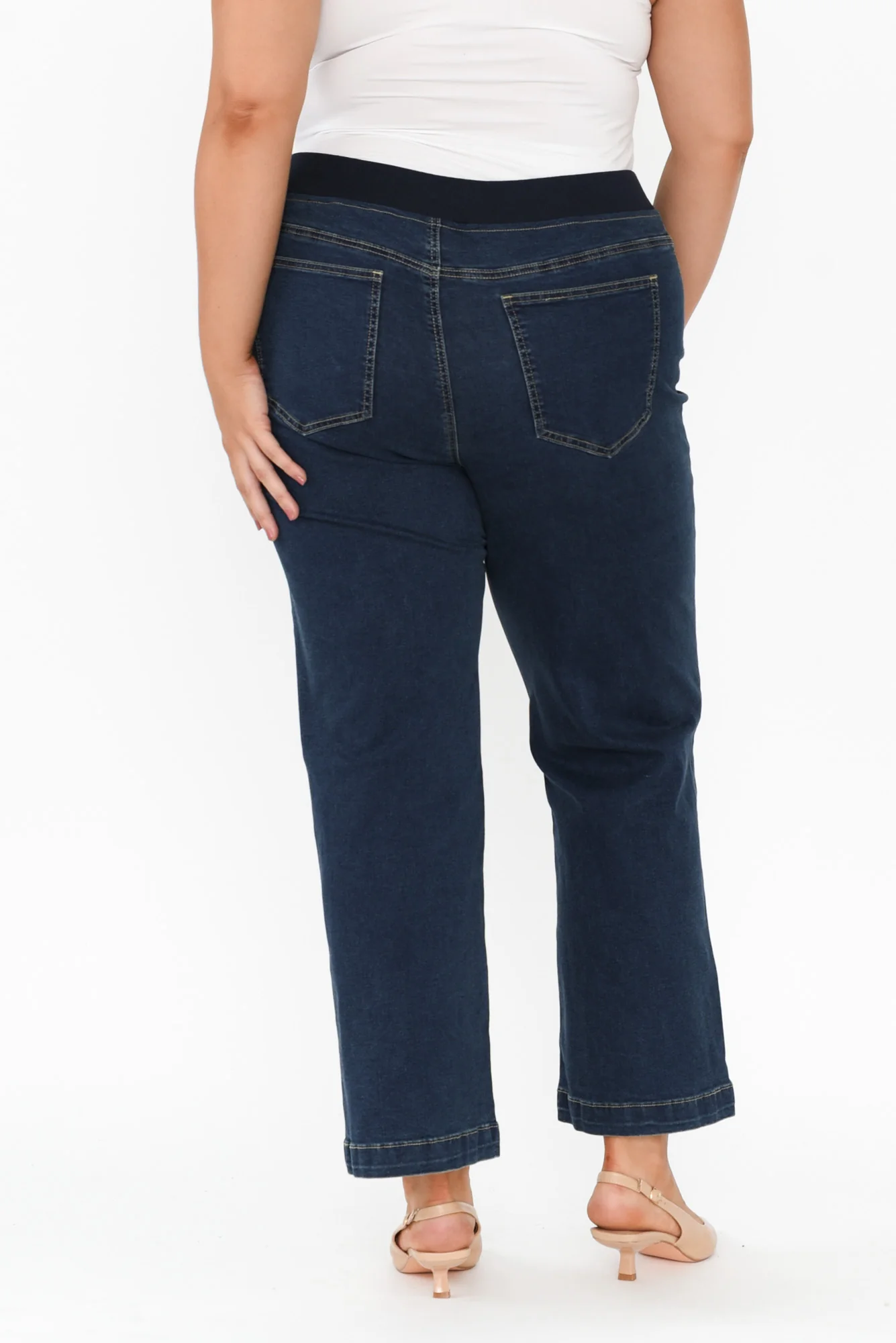 Maddy Dark Blue Wide Leg Jeans - Image 16
