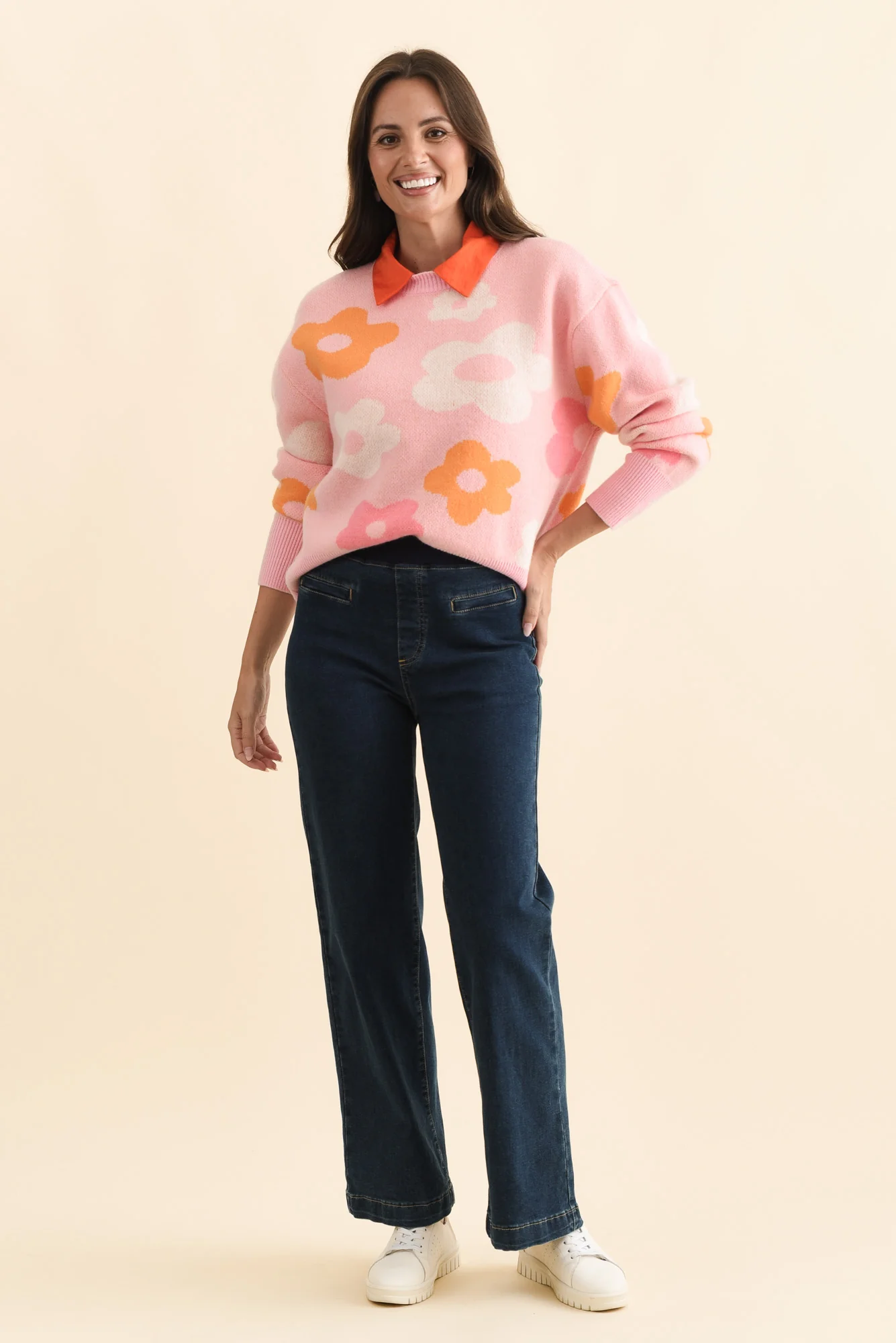 Maddy Dark Blue Wide Leg Jeans - Image 3