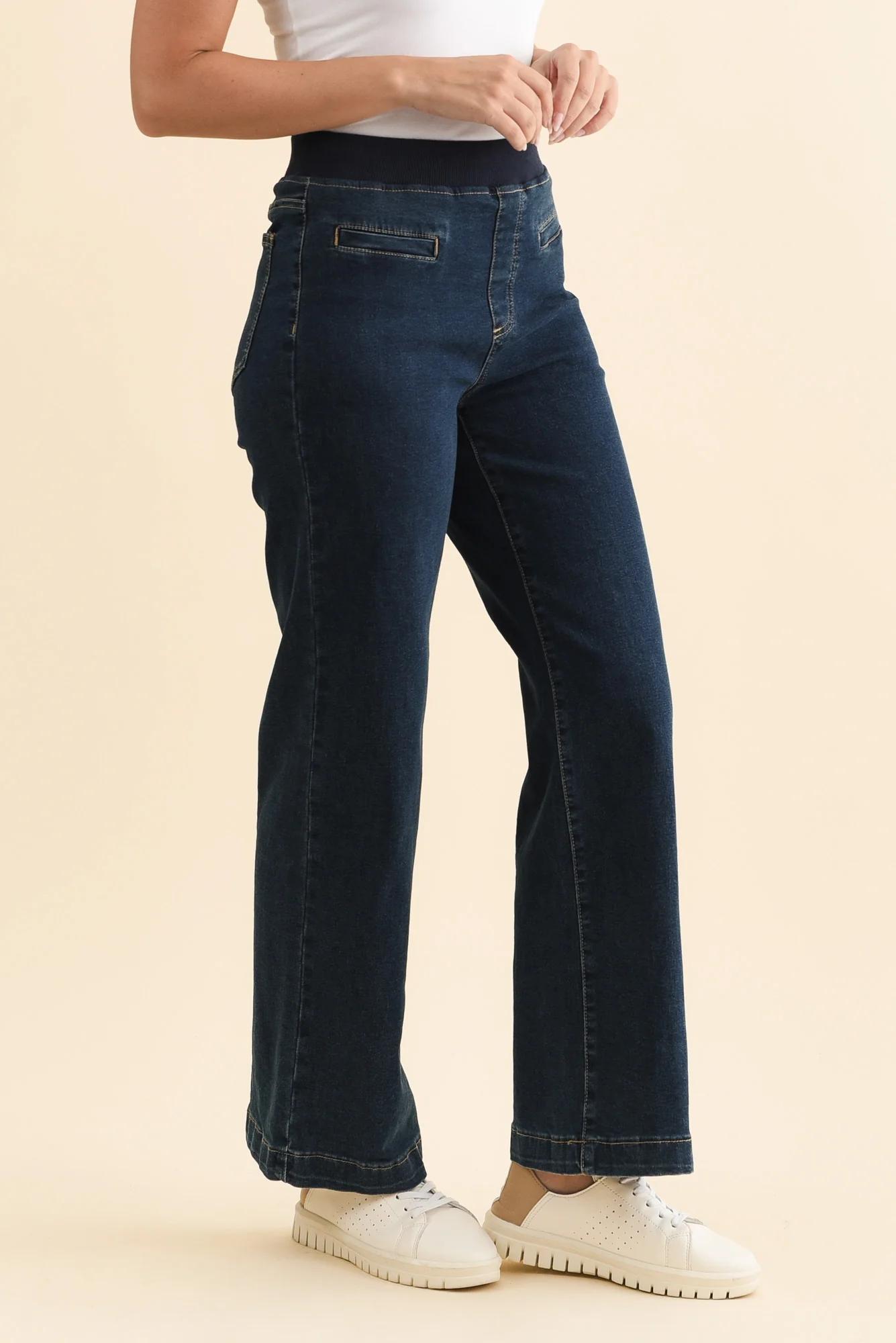 Maddy Dark Blue Wide Leg Jeans - Image 5
