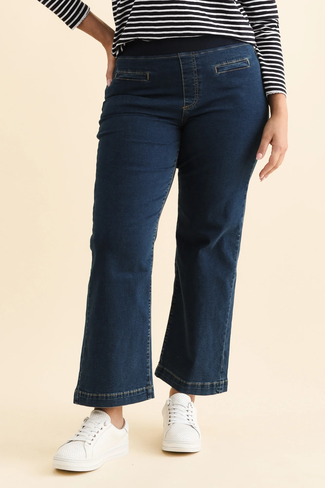 Maddy Dark Blue Wide Leg Jeans - Image 9