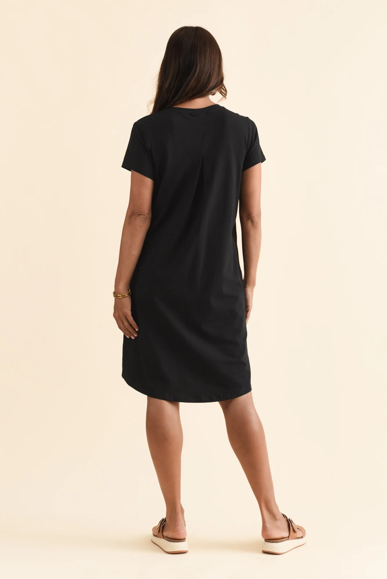 Mandy Black Cotton Tee Dress - Image 5