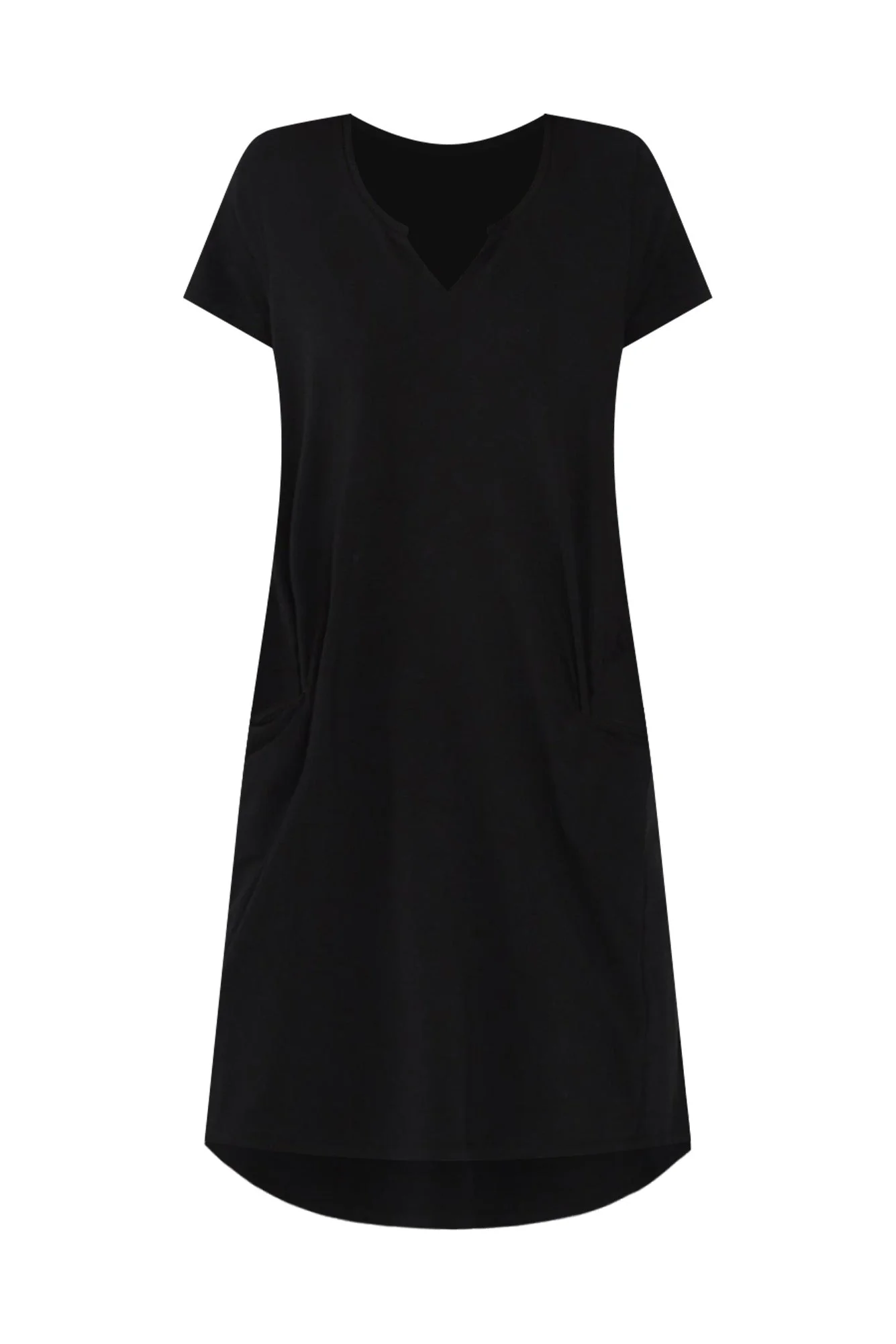Mandy Black Cotton Tee Dress - Image 6