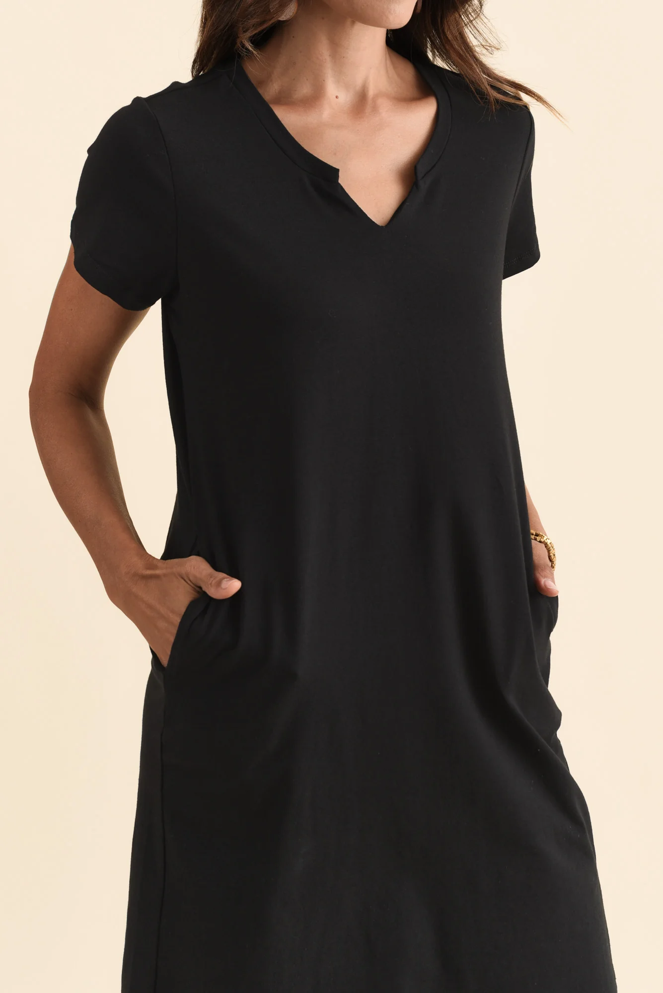 Mandy Black Cotton Tee Dress - Image 7