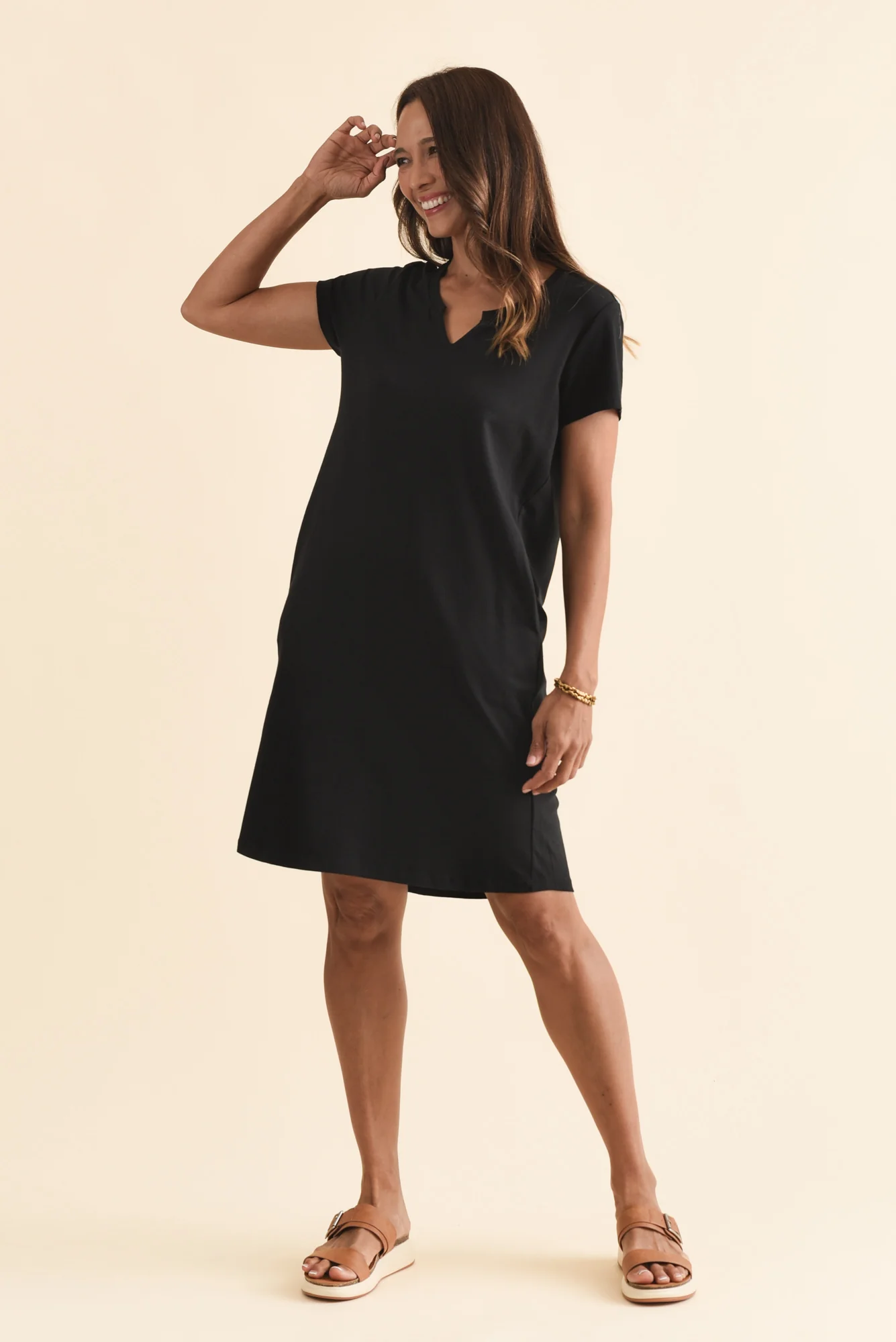 Mandy Black Cotton Tee Dress - Image 8